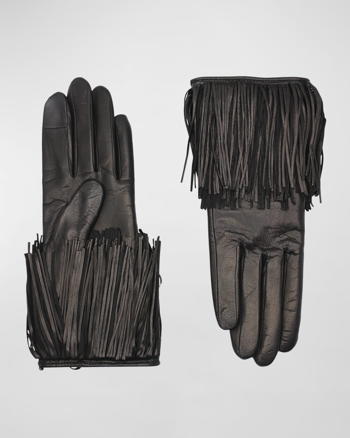 Agnelle Lena Fringe Leather Gloves