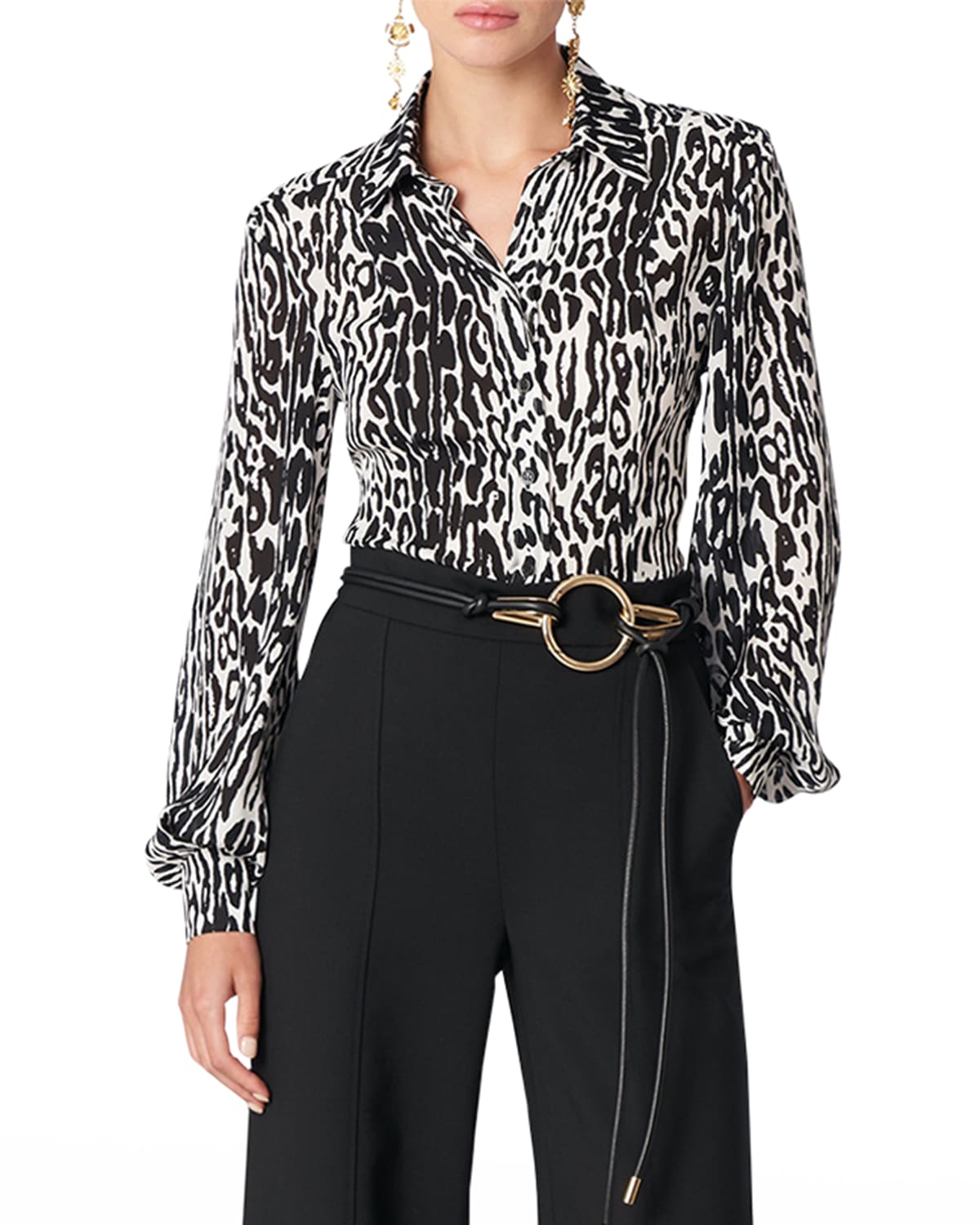 Carolina Herrera Icon V Neck Knit Flare Sleeve Top Smart Closet