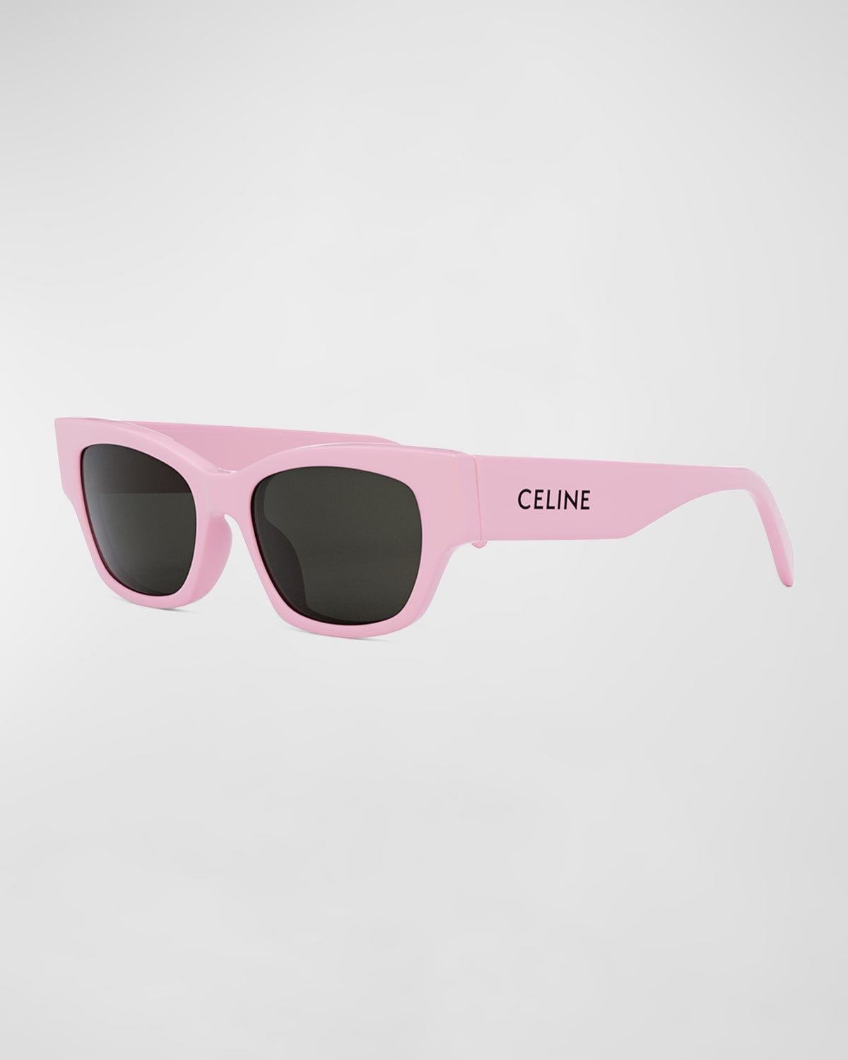 Shop Celine Rectangle Acetate Sunglasses In 72a Shiny Pink