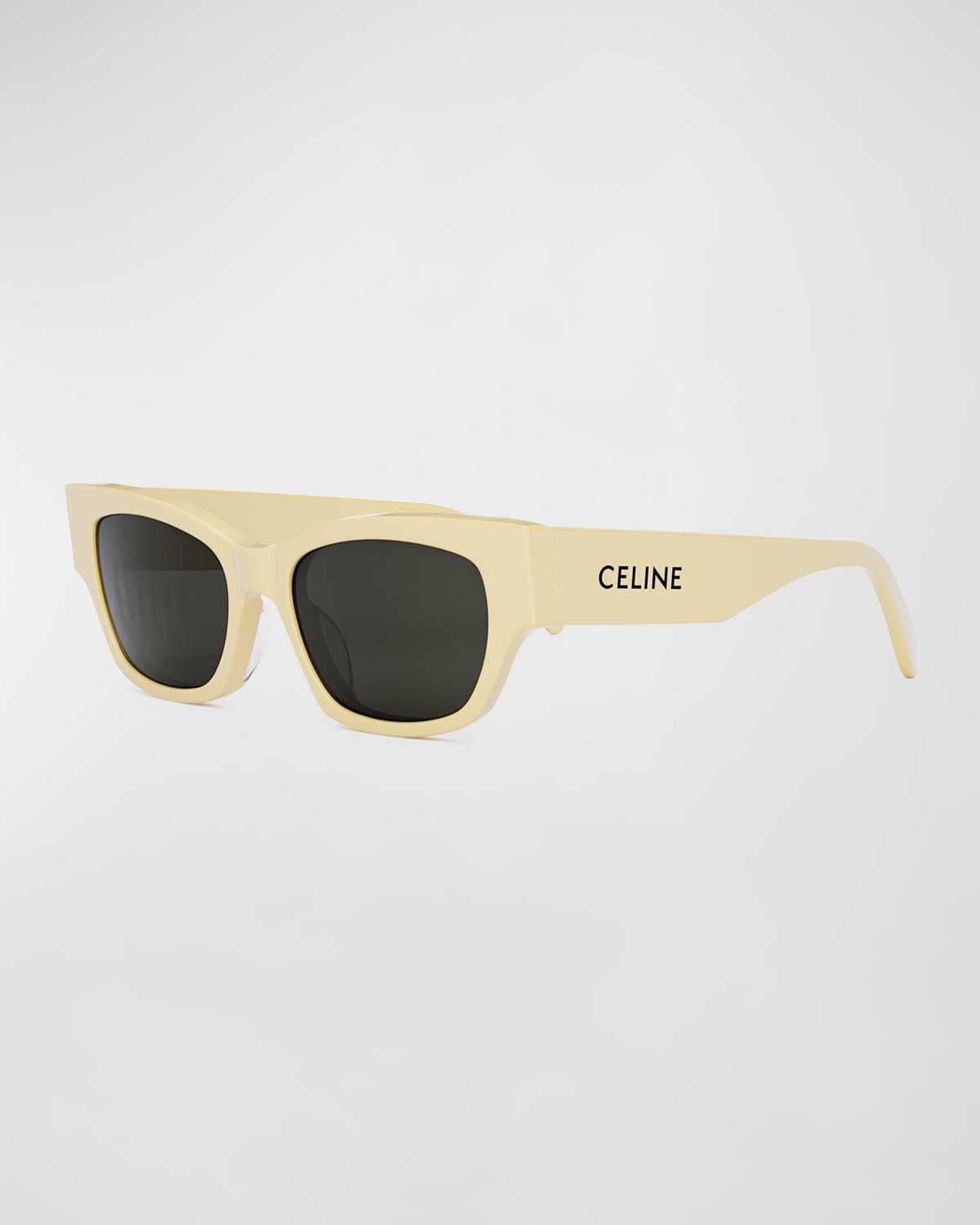 Celine Rectangle Acetate Sunglasses In Shiny Yellow Smok