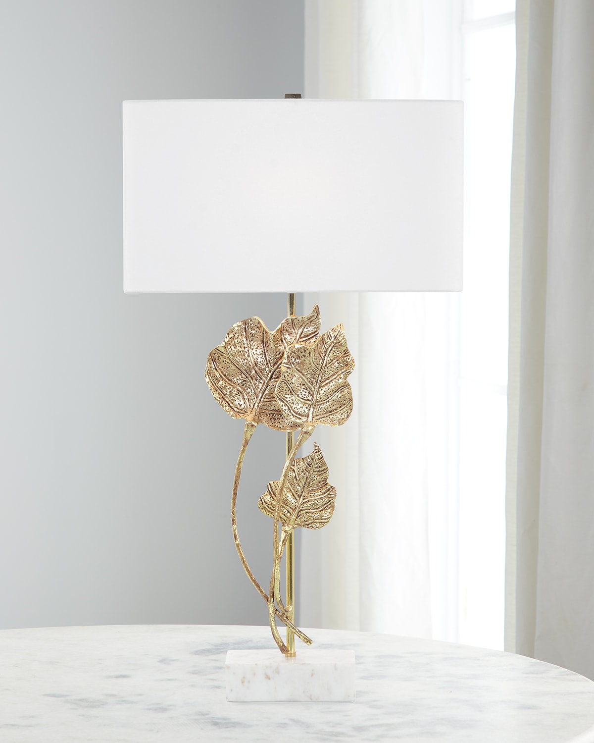 John-richard Collection Antique Gold Leaf Table Lamp In Gold