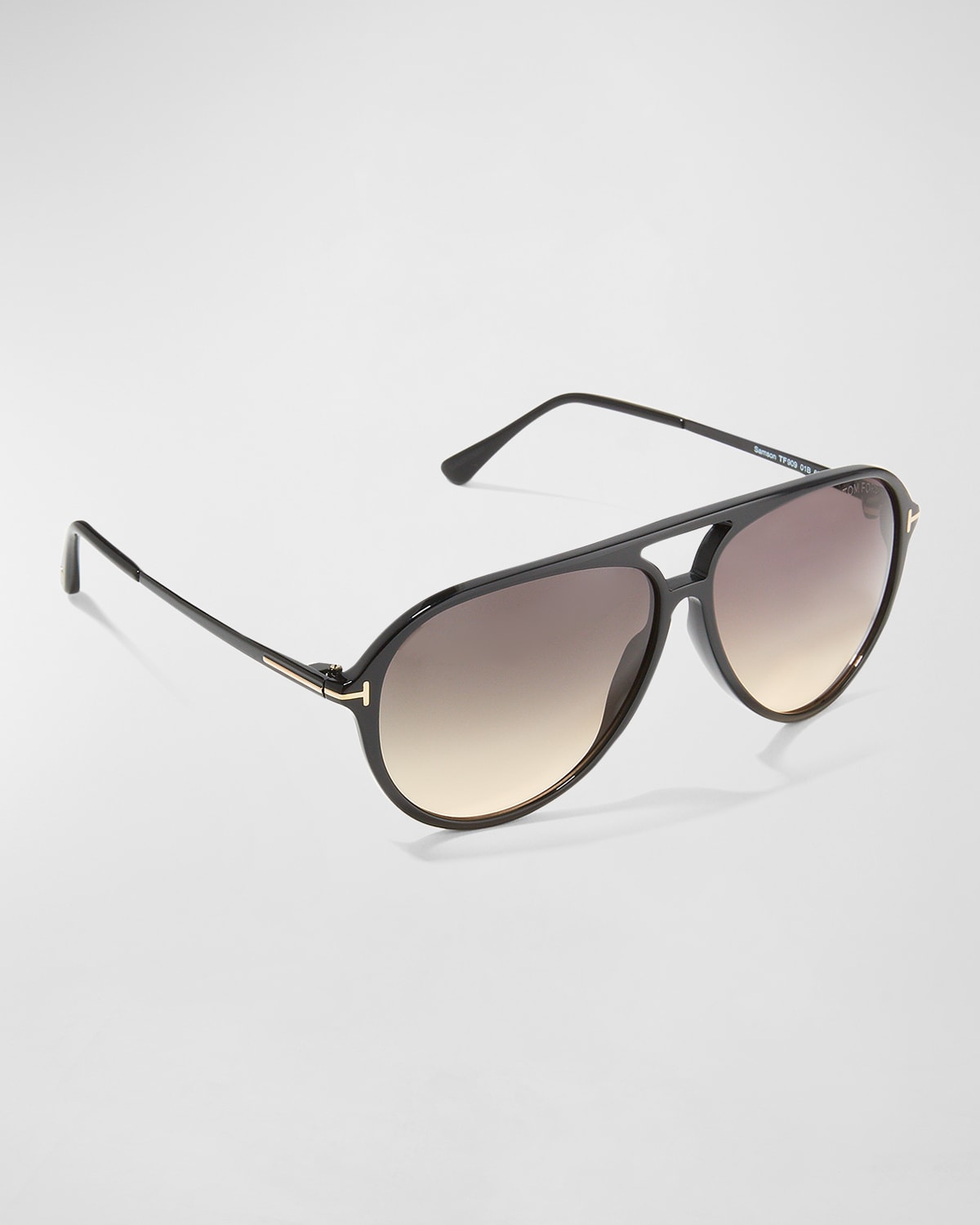 Shop Tom Ford Men's Samson Aviator Sunglasses In Black/grey