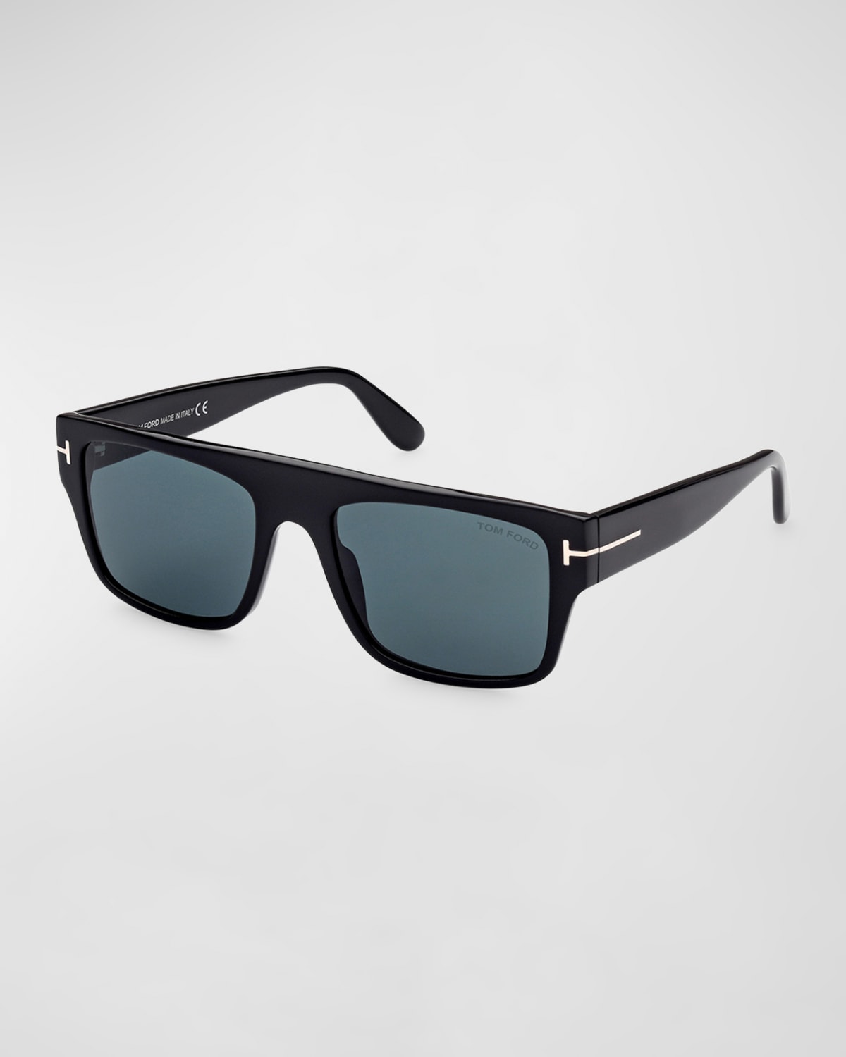 Tom Ford Men's Dunning-02 Rectangle Acetate Sunglasses In Black/blue