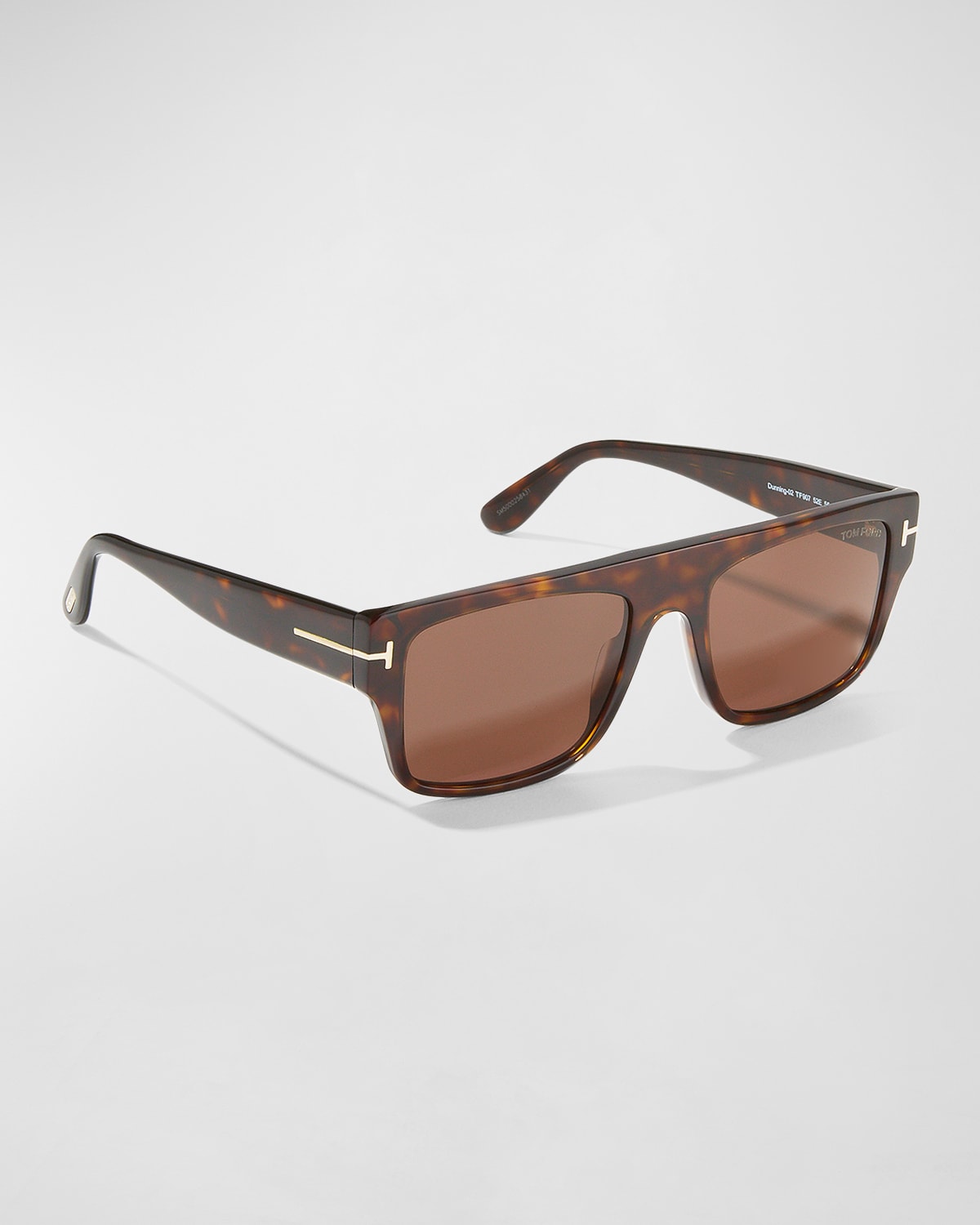 Tom Ford Men's Dunning-02 Rectangle Acetate Sunglasses In Brown