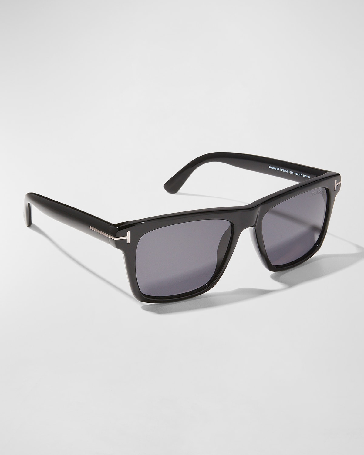 Shop Tom Ford Men's Buckley-02 Square Acetate Sunglasses In Black/grey