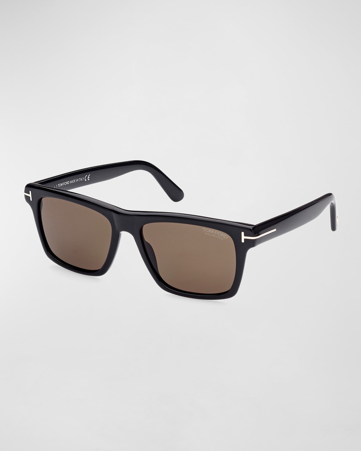 Tom Ford Men's Buckley-02 Square Polarized Sunglasses In Black/brown