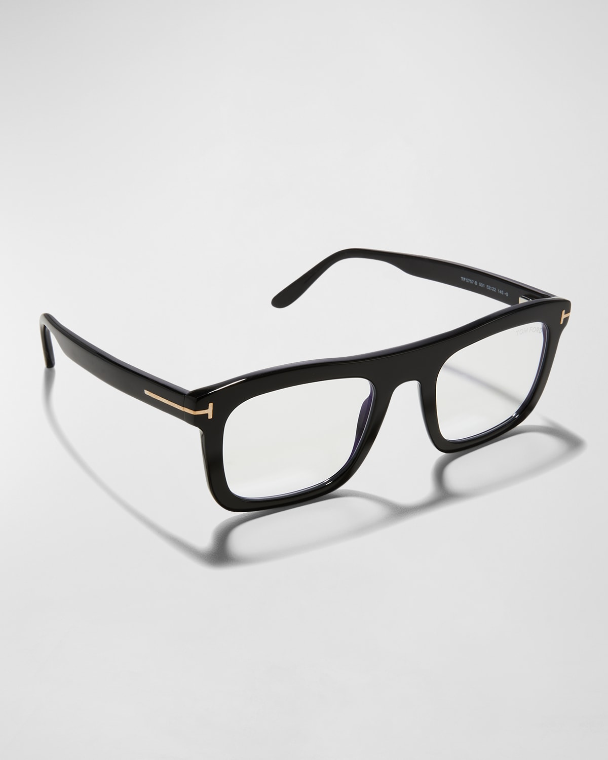 Shop Tom Ford Men's Rectangle Acetate Sunglasses In Black