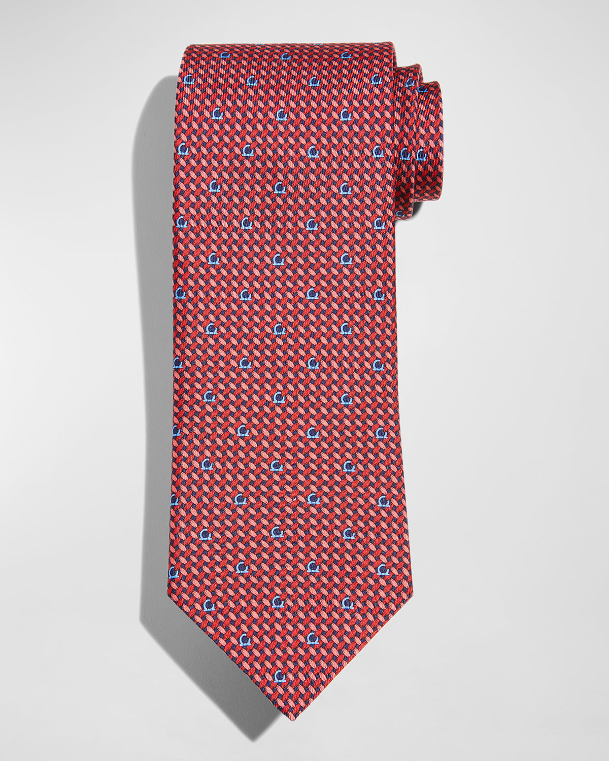 Ferragamo Men's Maglia Silk Tie In Fblurosso