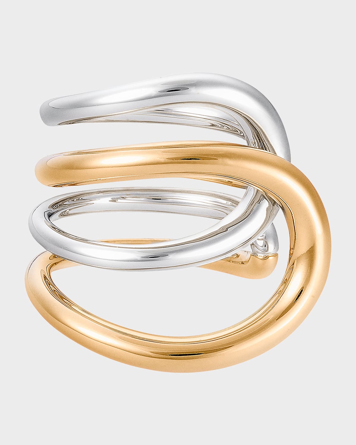 CHARLOTTE CHESNAIS DAISY BICOLOR RING IN GOLD VERMEIL AND SILVER