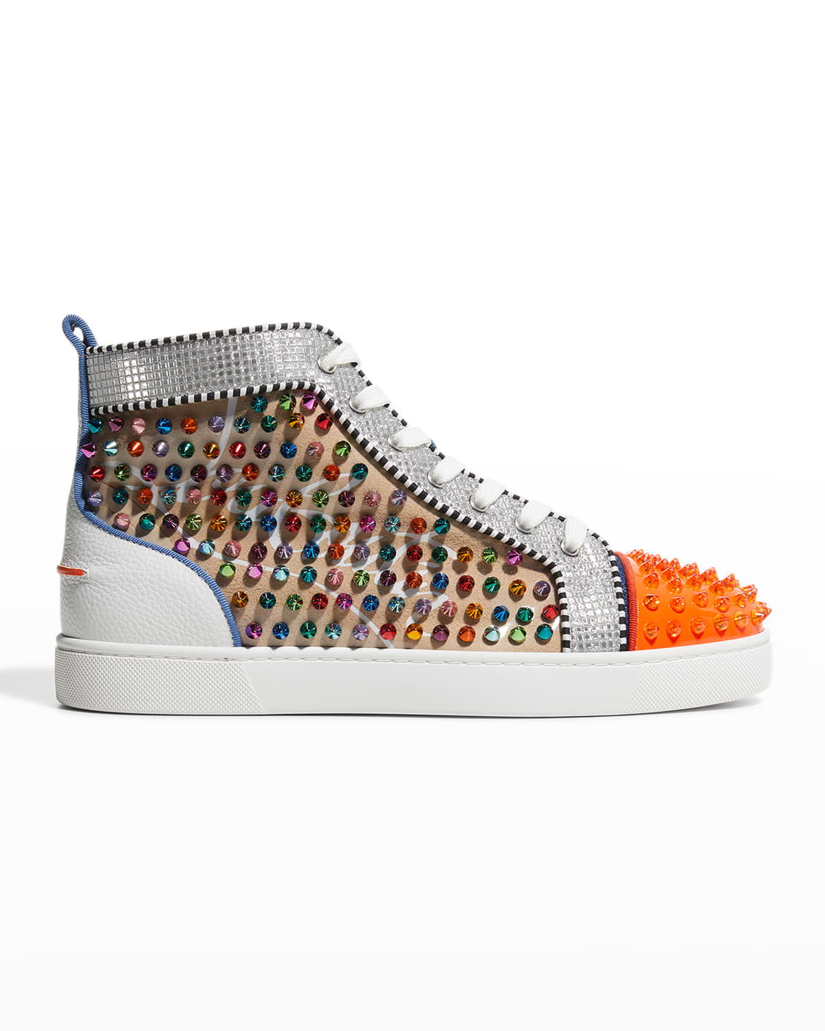 Christian Louboutin High Top Colorful Spikes Men Shoes