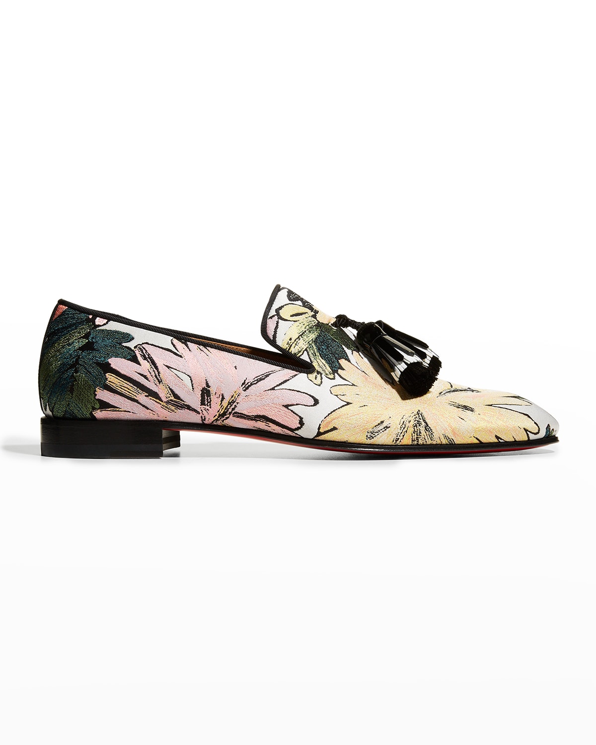 Men's Badmilion Red Sole Floral-Print Loafers
