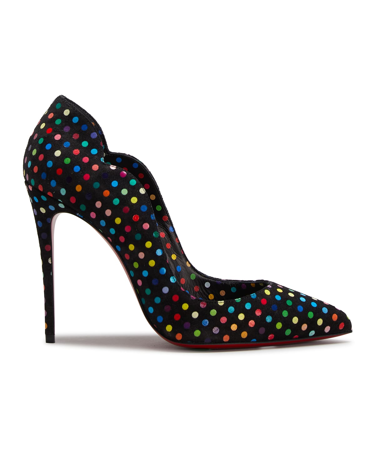 Christian Louboutin Hot Chick Red Sole Polka-Dot Suede Pumps