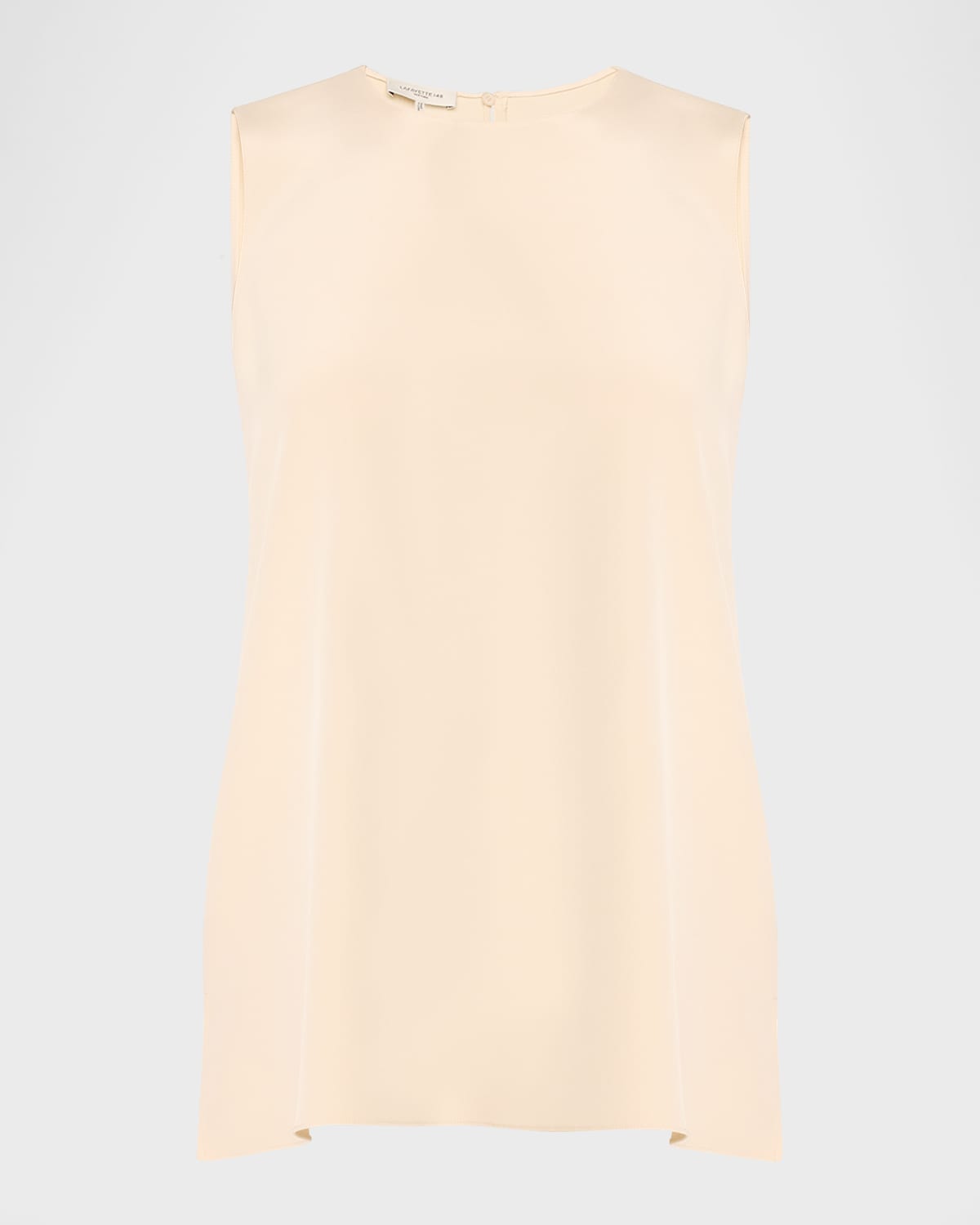 Lafayette 148 Adela Sleeveless Stretch Silk Blouse In Pebble