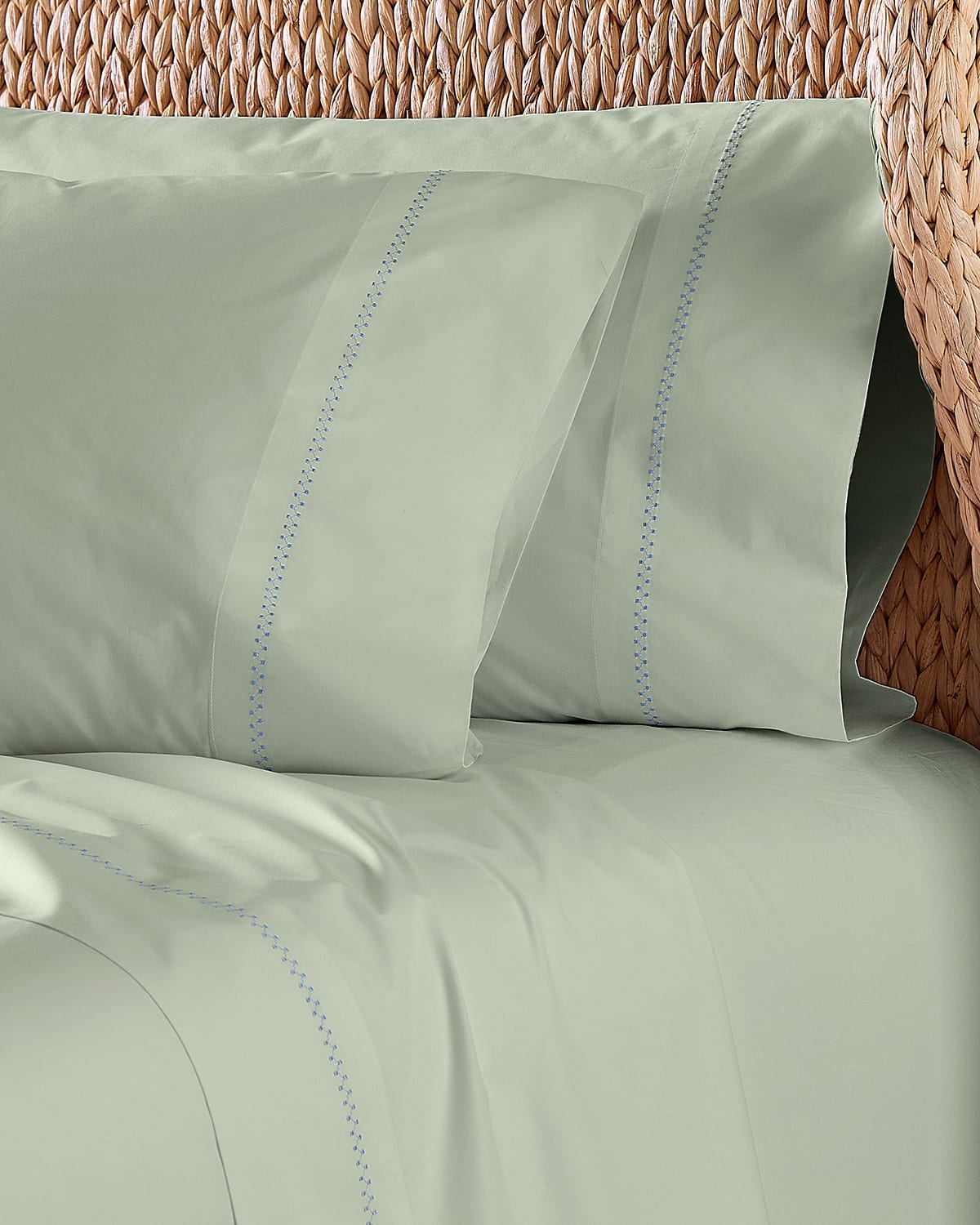 John Robshaw Anketi Organic Pillowcase Pair, Standard In Green