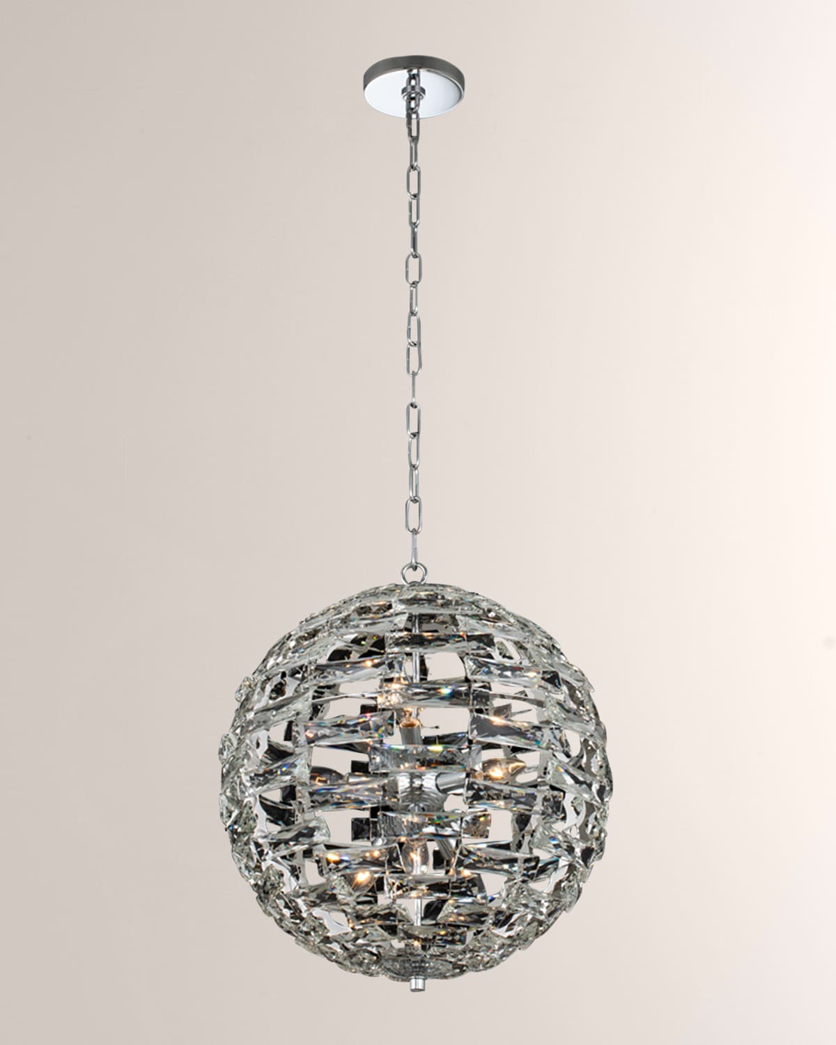 Shop Allegri Crystal By Kalco Lighting 18" Alta Orb Pendant Light In Polished Chrome