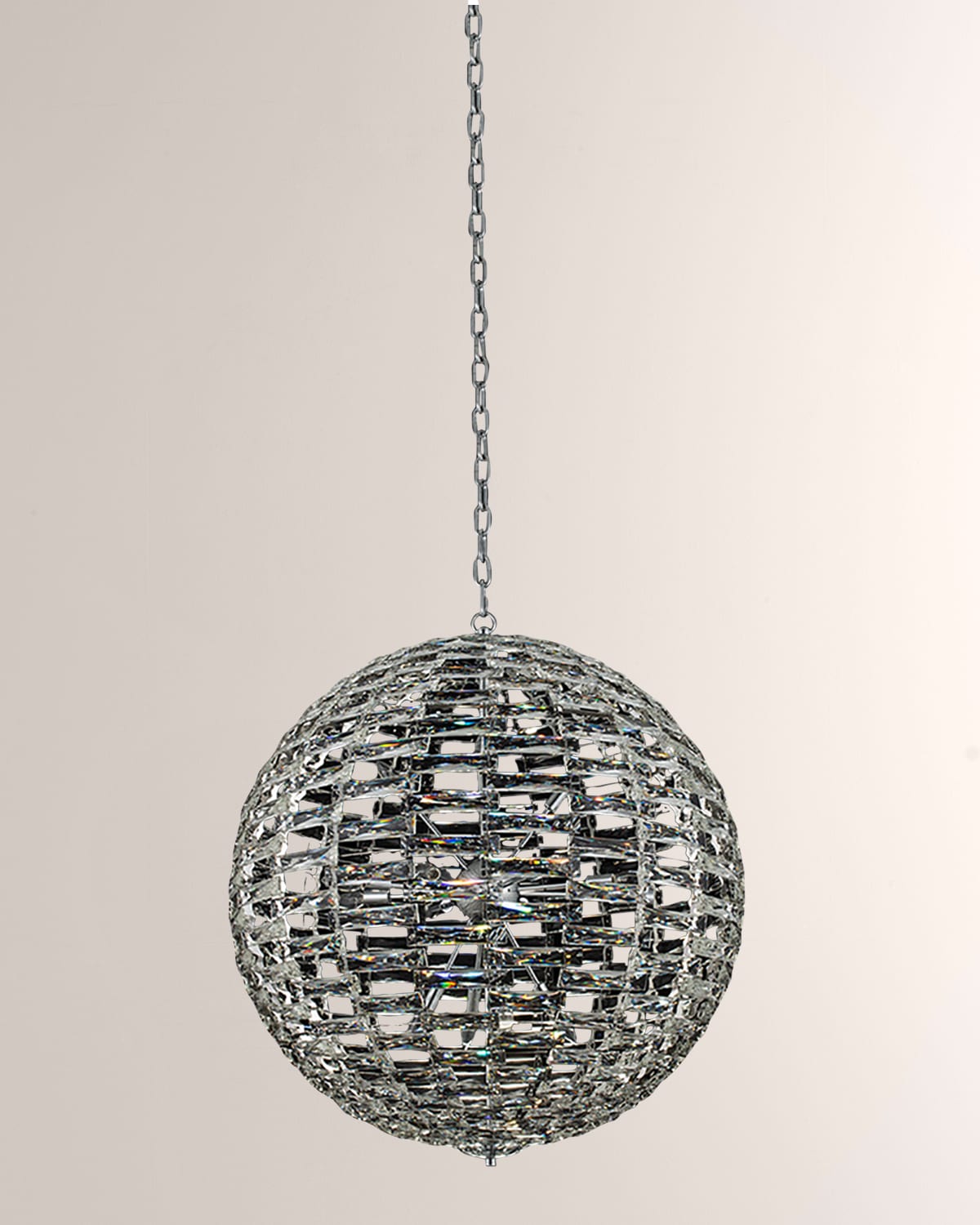 Shop Allegri Crystal By Kalco Lighting 26" Alta Orb Pendant Light In Polished Chrome