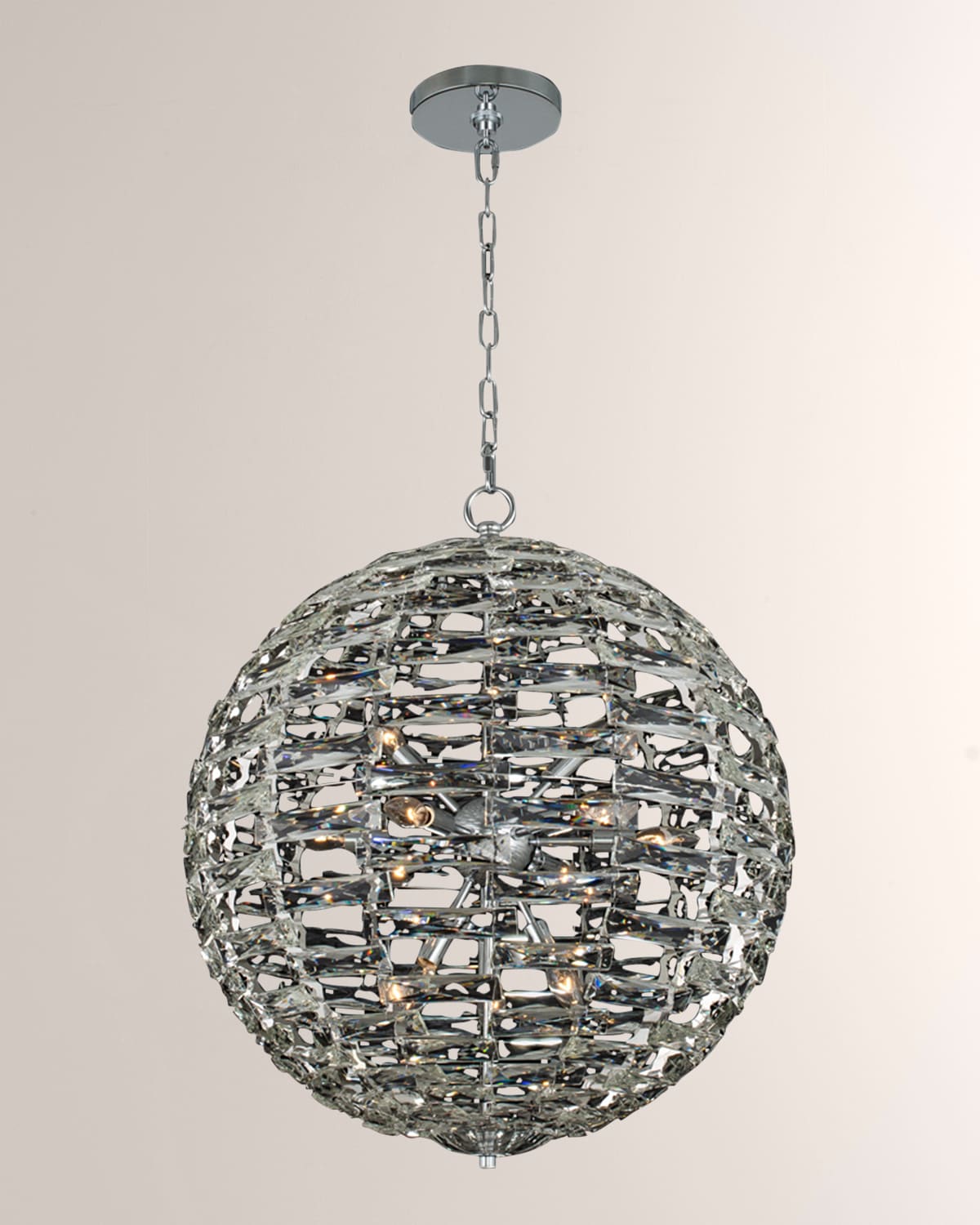 Allegri Crystal By Kalco Lighting 36" Alta Orb Chandelier In Polished Chrome