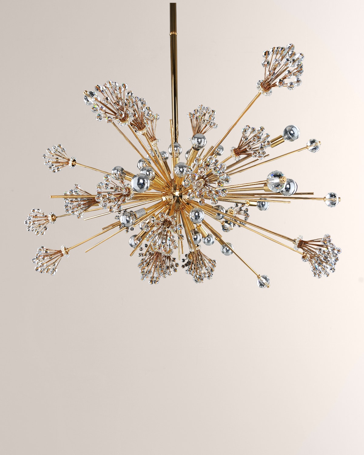 Shop Allegri Crystal By Kalco Lighting Constellation 47" 30-light Oval Pendant In 18k Gold