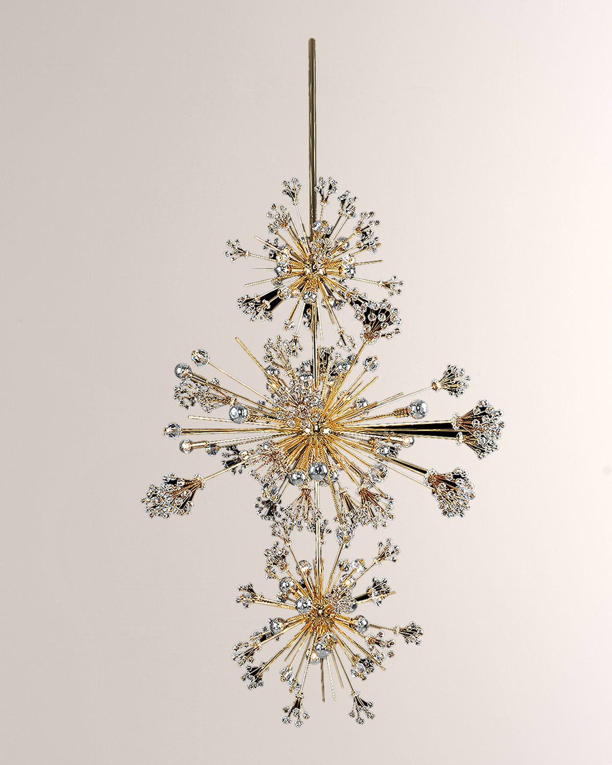 Shop Allegri Crystal By Kalco Lighting Constellation 50-light 3 Tier Pendant In 18k Gold