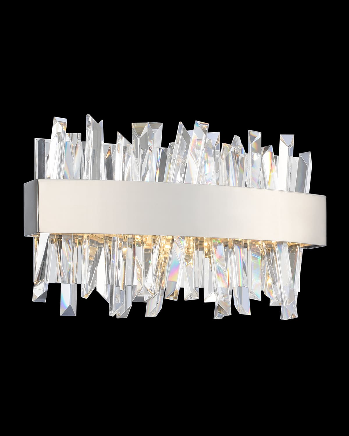 Shop Allegri Crystal By Kalco Lighting Glacier 12" Led Bath Vanity Light In Polished Chrome