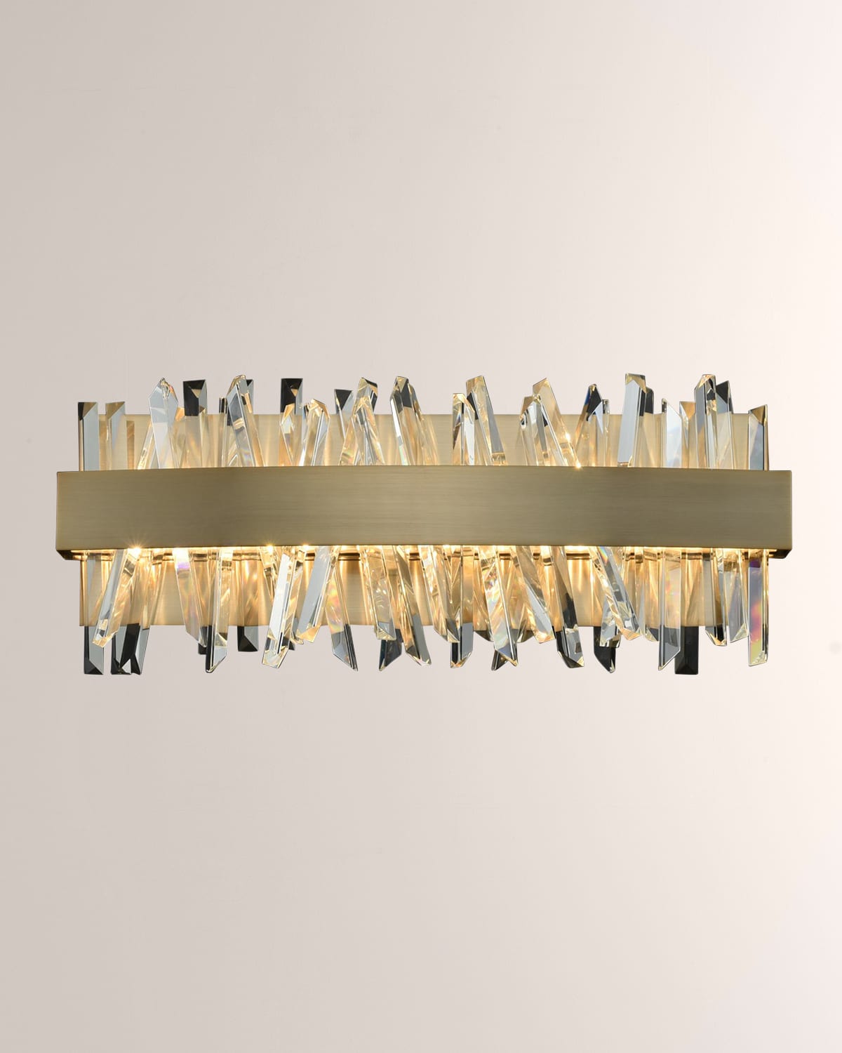 Allegri Crystal By Kalco Lighting Glacier 18" Led Bath Vanity Light In Brushed Champagne Gold