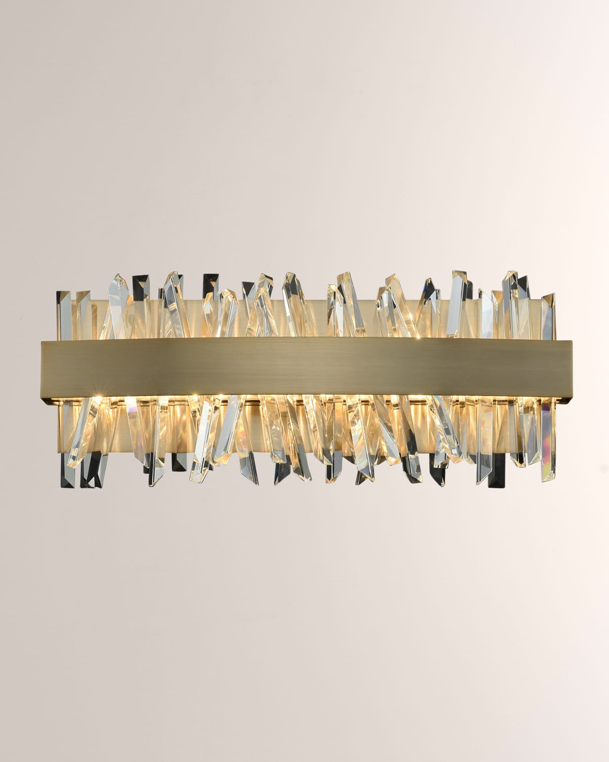 Shop Allegri Crystal By Kalco Lighting Glacier 18" Led Bath Vanity Light In Brushed Champagne Gold