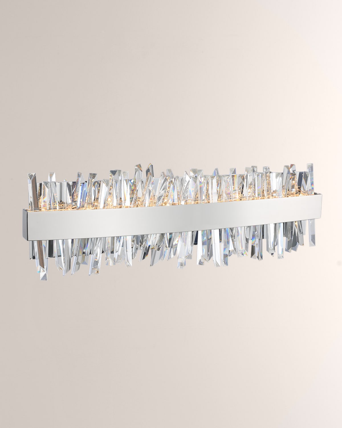 Shop Allegri Crystal By Kalco Lighting Glacier 24" Led Bath Vanity Light In Polished Chrome