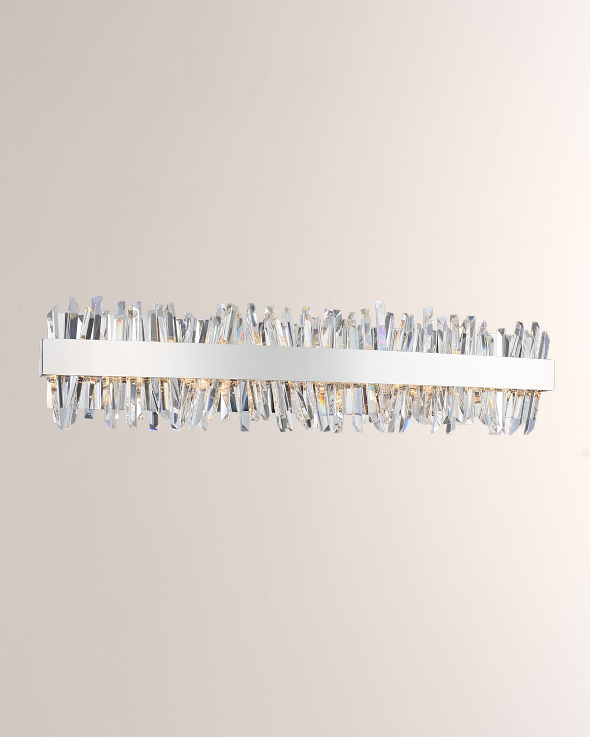 Allegri Crystal By Kalco Lighting Glacier 32" Led Bath Vanity Light In Polished Chrome