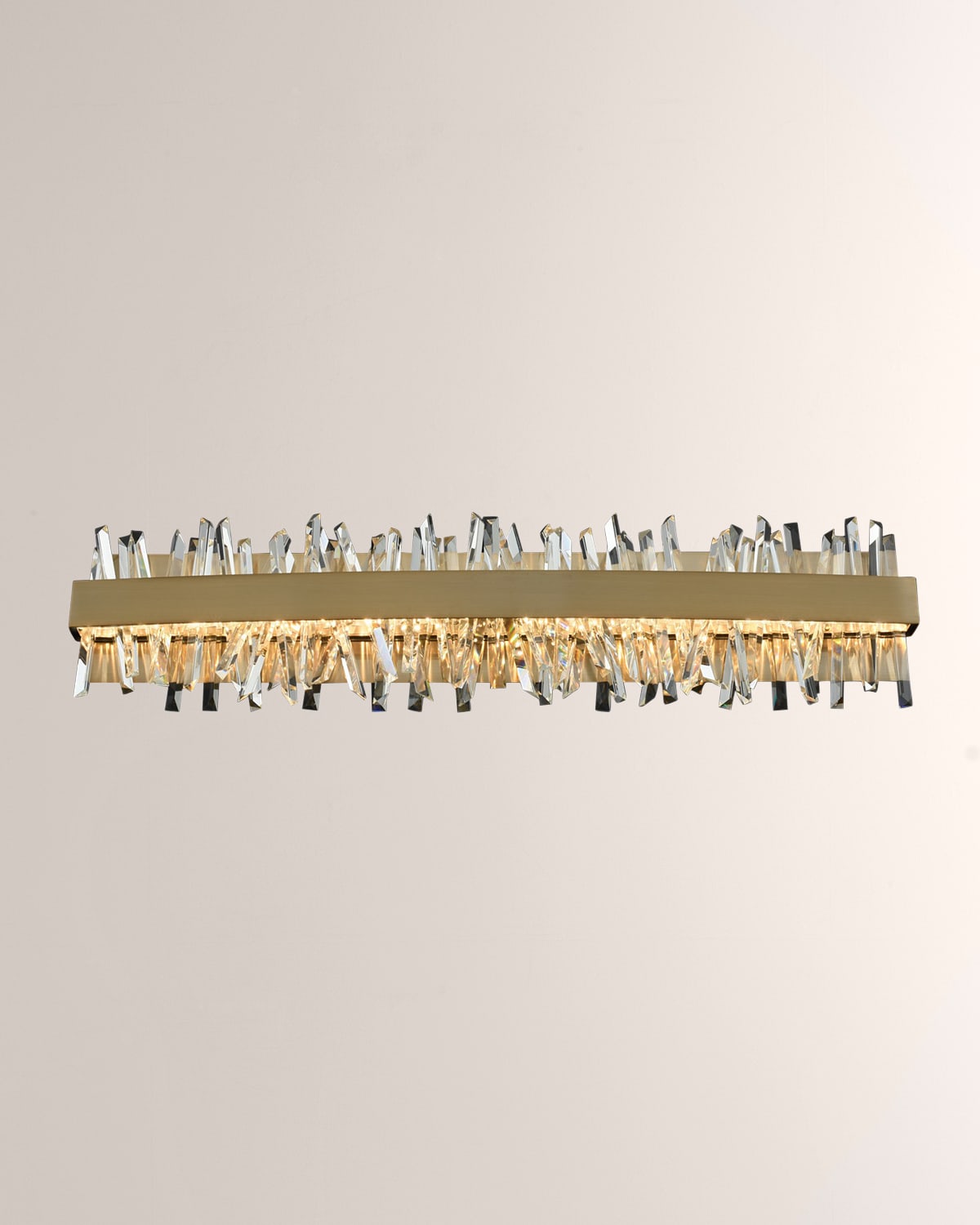 Shop Allegri Crystal By Kalco Lighting Glacier 32" Led Bath Vanity Light In Brushed Champagne Gold