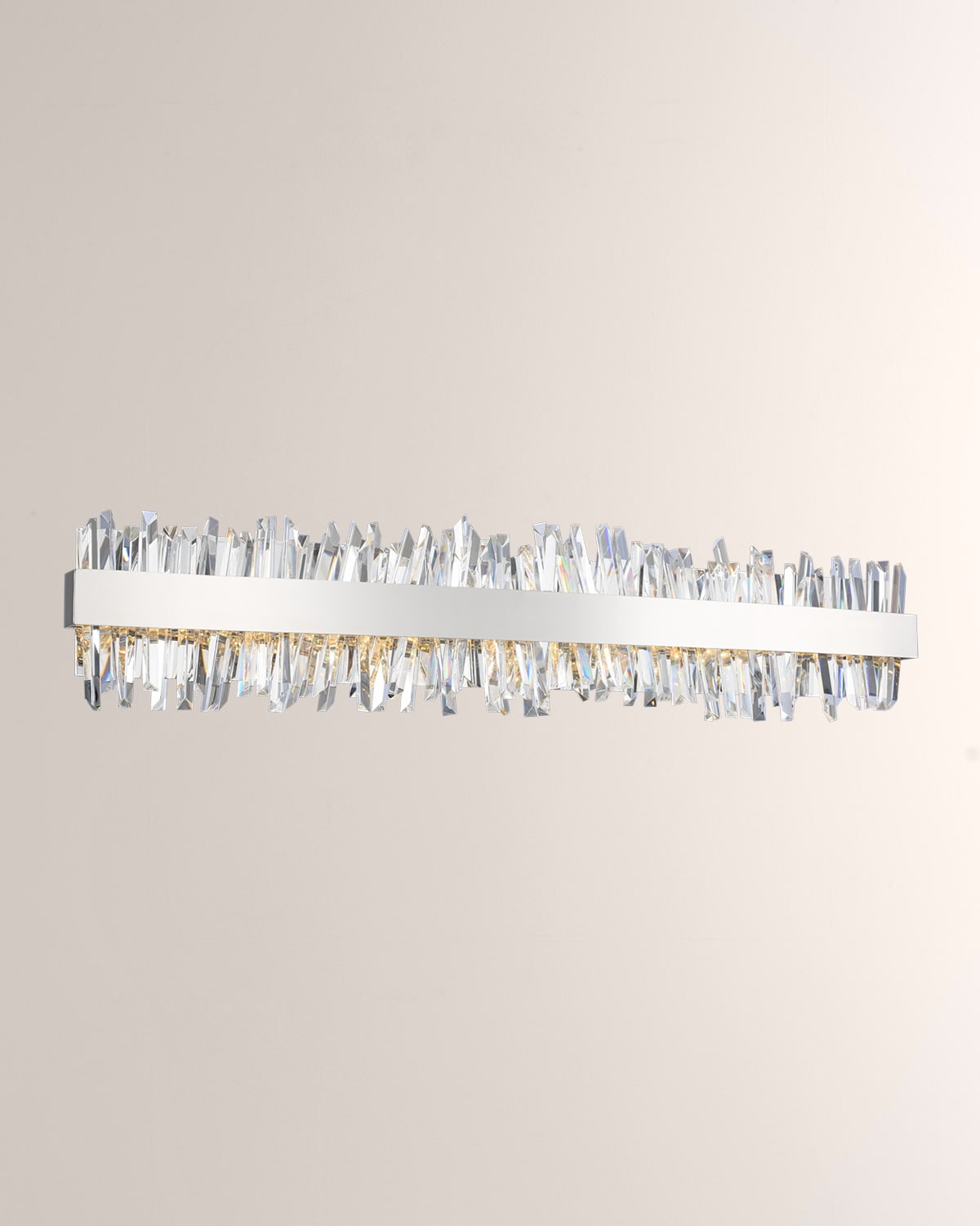 Shop Allegri Crystal By Kalco Lighting Glacier 38" Led Bath Vanity Light In Polished Chrome