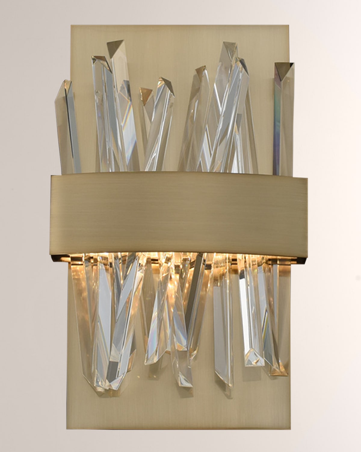 Shop Allegri Crystal By Kalco Lighting Glacier 10" Led Wall Sconce In Brushed Champagne Gold