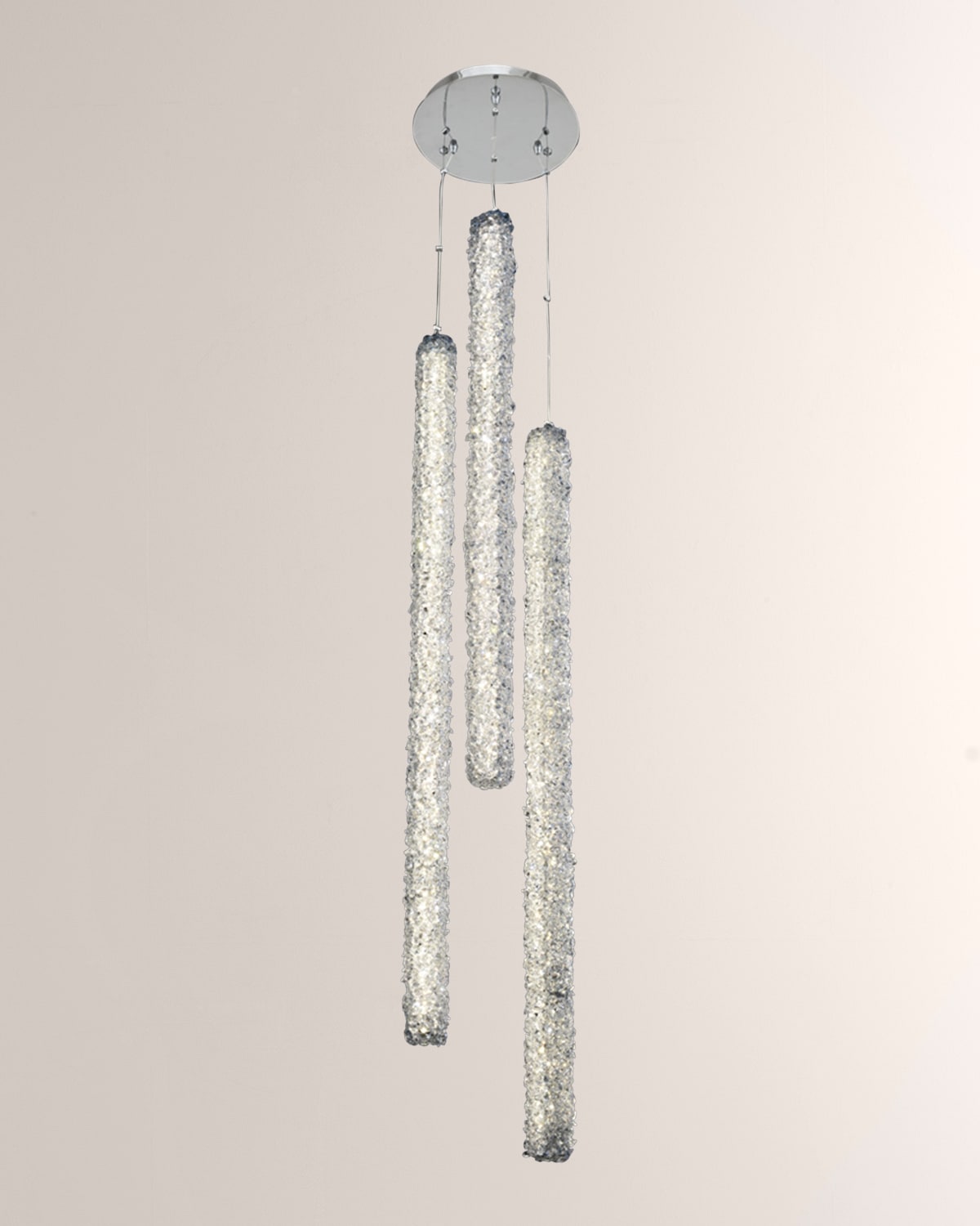 Allegri Crystal By Kalco Lighting Lina 3-column Led Foyer Light In Polished Chrome