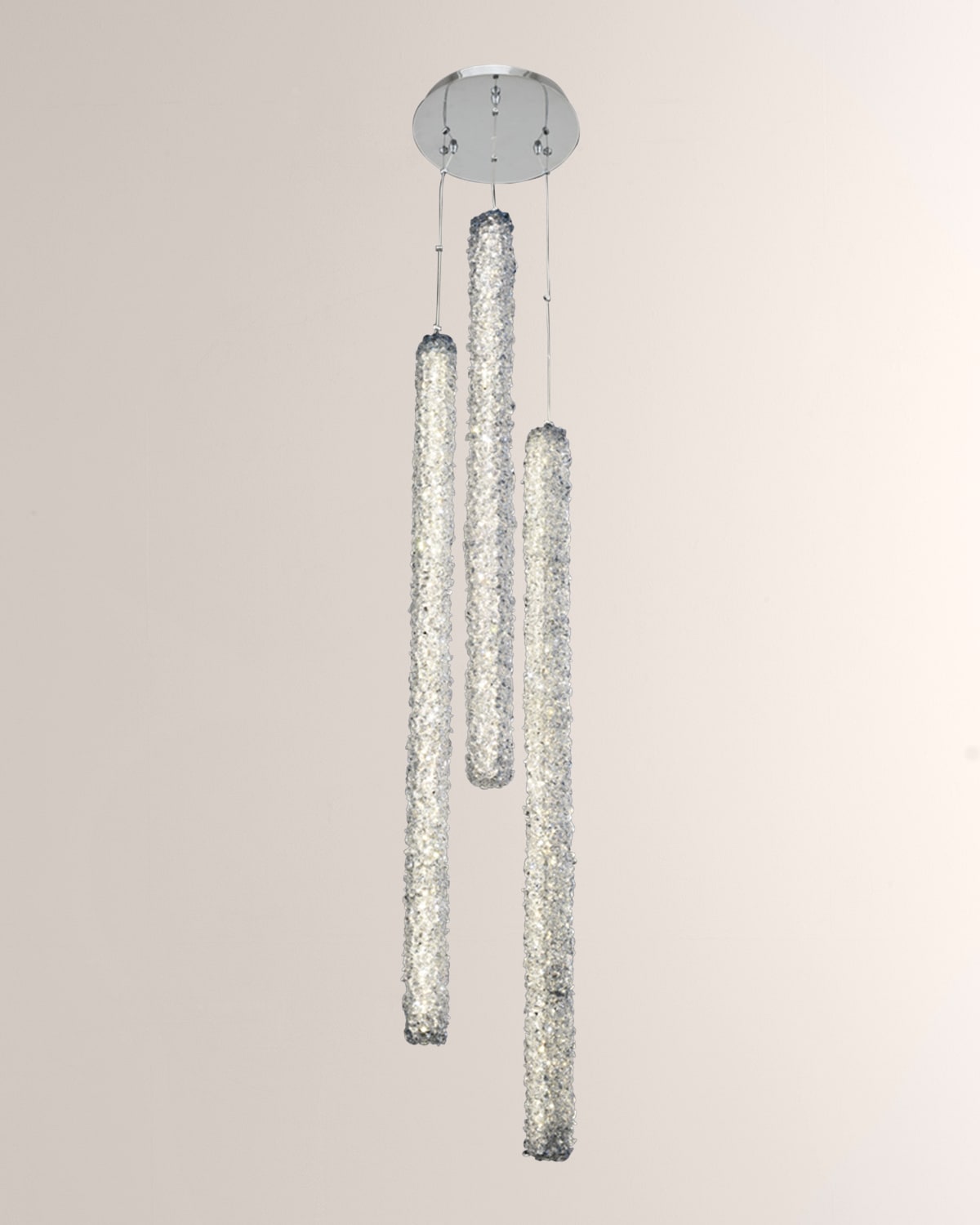 Shop Allegri Crystal By Kalco Lighting Lina 3-column Led Foyer Light In Polished Chrome