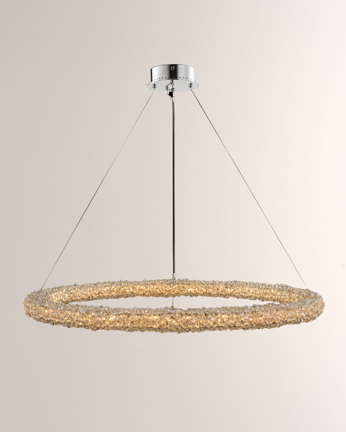 Shop Allegri Crystal By Kalco Lighting Lina 38" Led Pendant Light In Polished Chrome