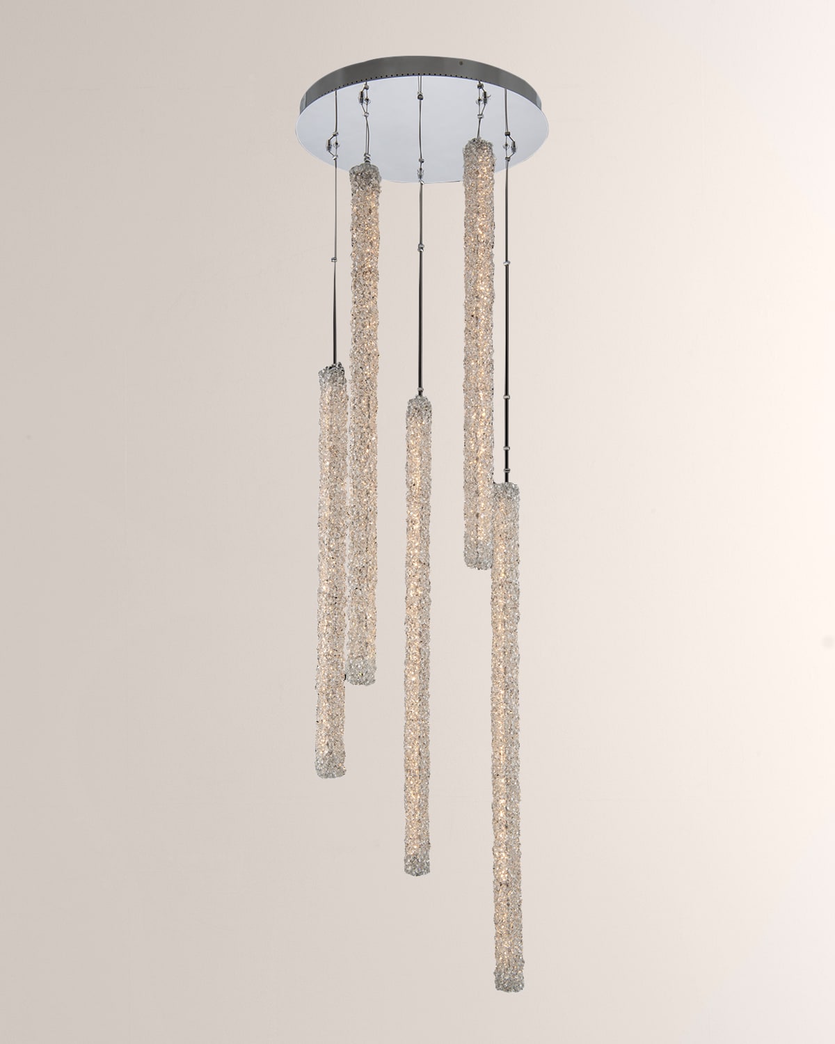 Allegri Crystal By Kalco Lighting Lina 5-column Led Foyer Light In Polished Chrome