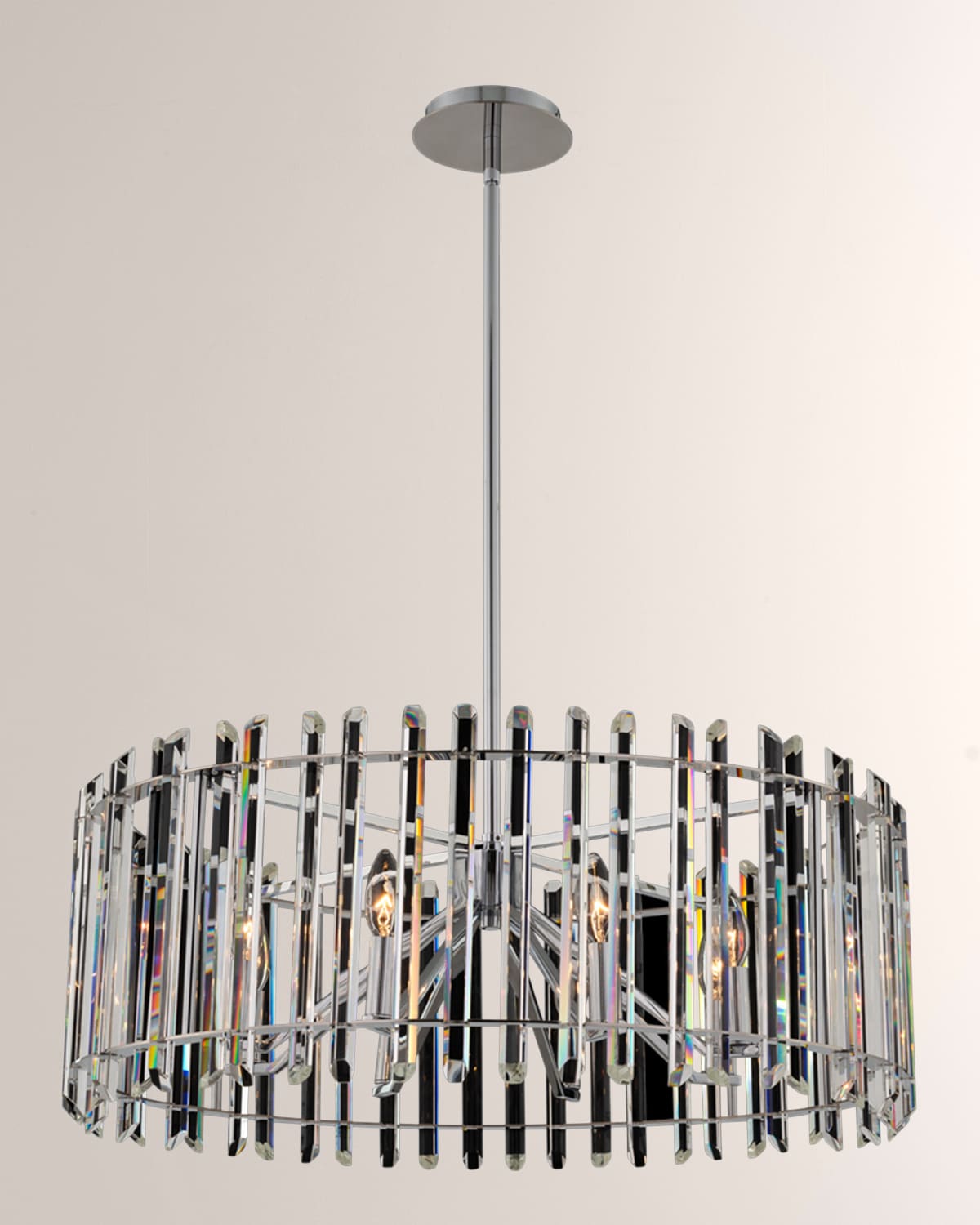 Shop Allegri Crystal By Kalco Lighting Viano 28" Pendant Light In Polished Chrome