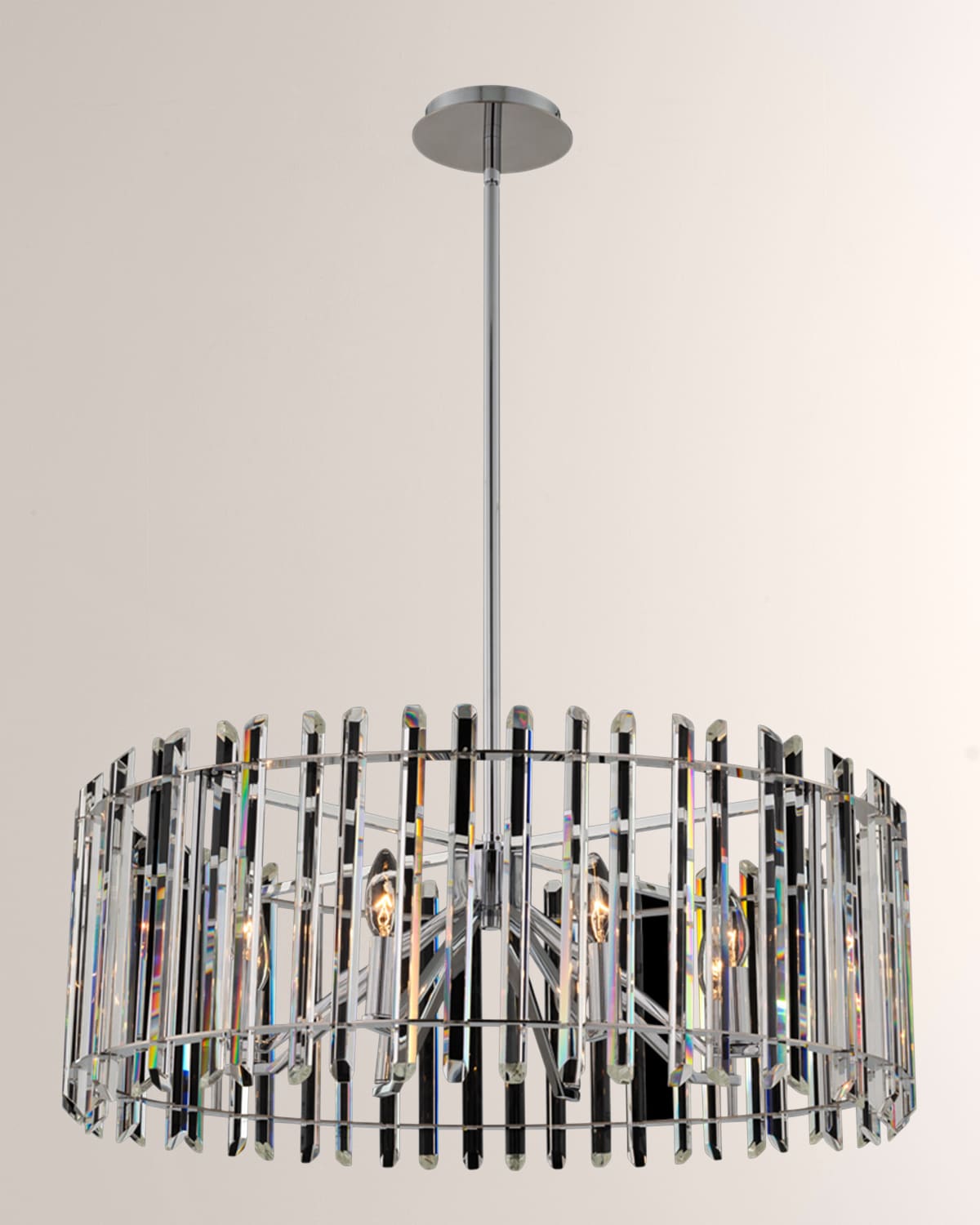 Allegri Crystal By Kalco Lighting Viano 28" Chandelier In Polished Chrome