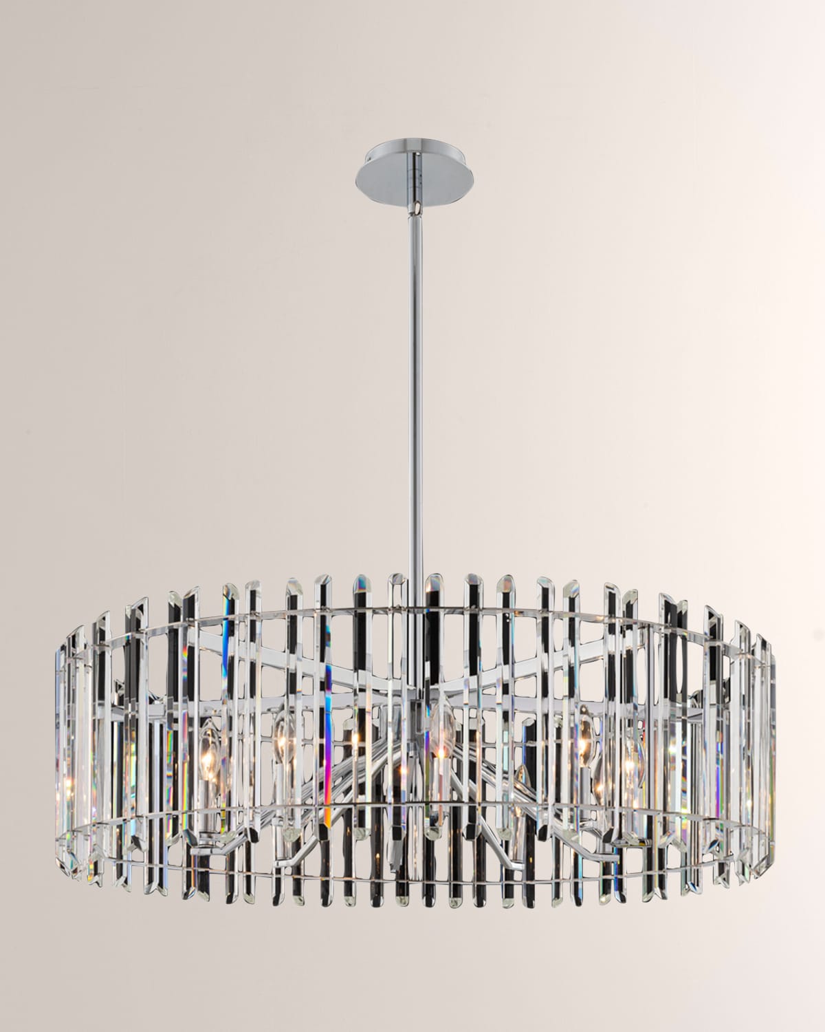 Shop Allegri Crystal By Kalco Lighting Viano 35" Pendant Light In Polished Chrome