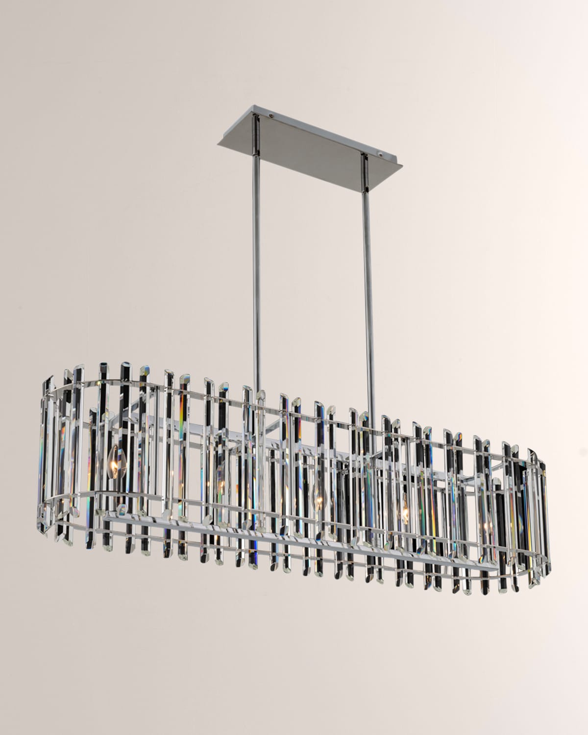 Allegri Crystal By Kalco Lighting Viano 45" Island Light In Polished Chrome