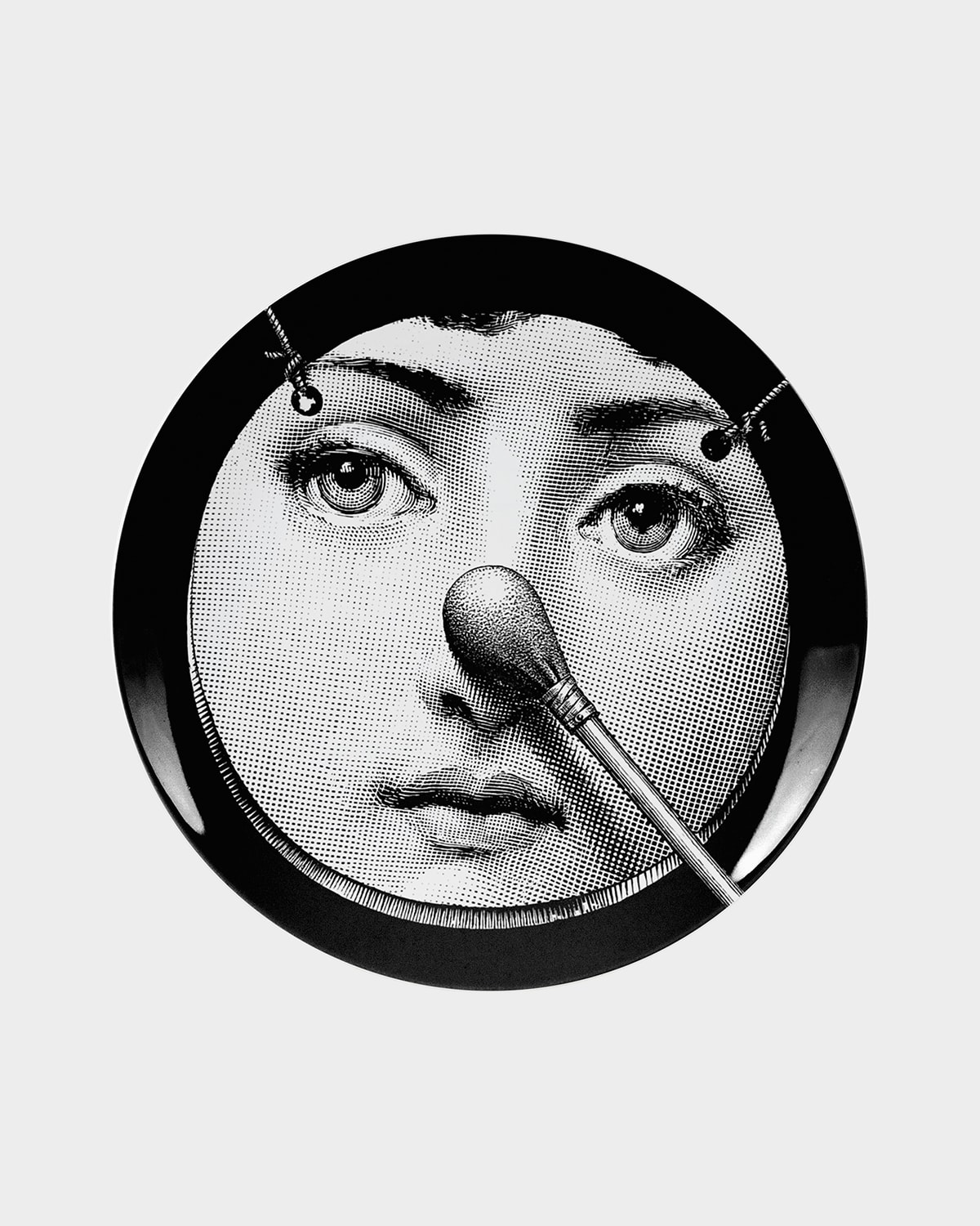 Fornasetti Wall Plate Tema E Variazioni N161 In Black/white