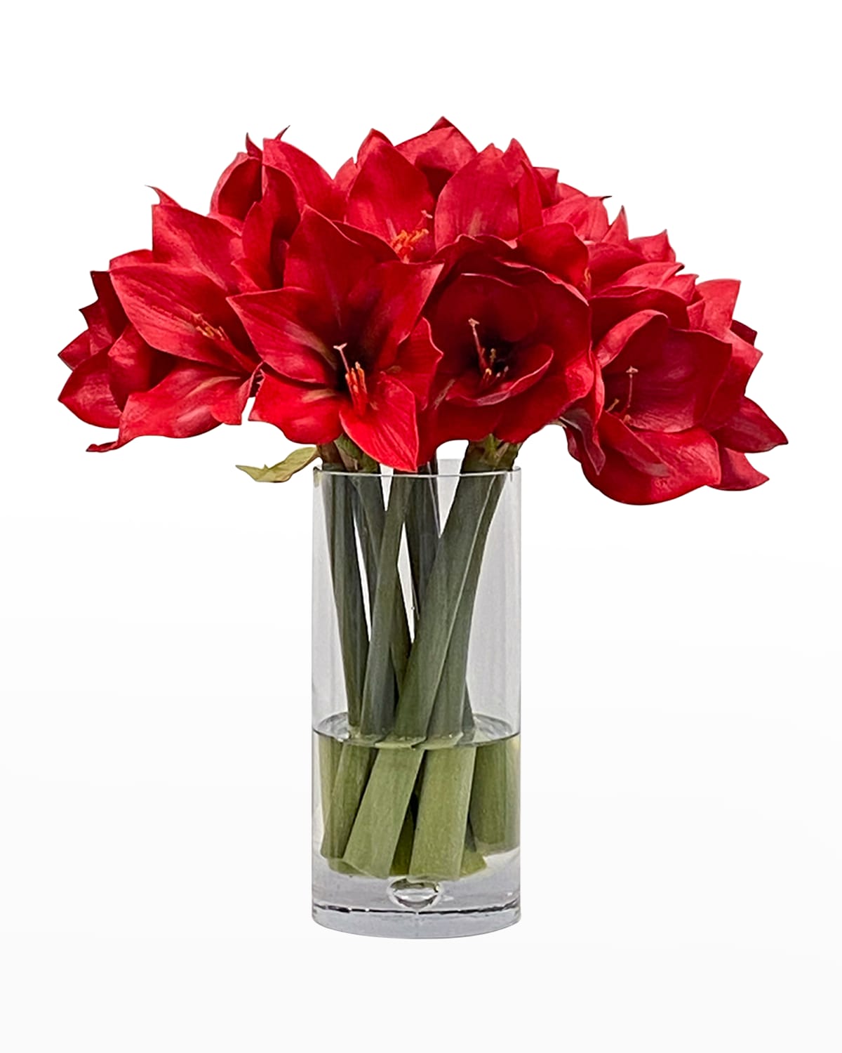 Shop Winward Home Amaryllis Faux-floral Arrangement In Vase In Red