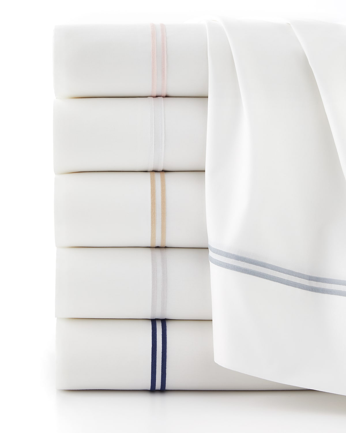 Matouk 2 Lines Twin Sheet Set In White