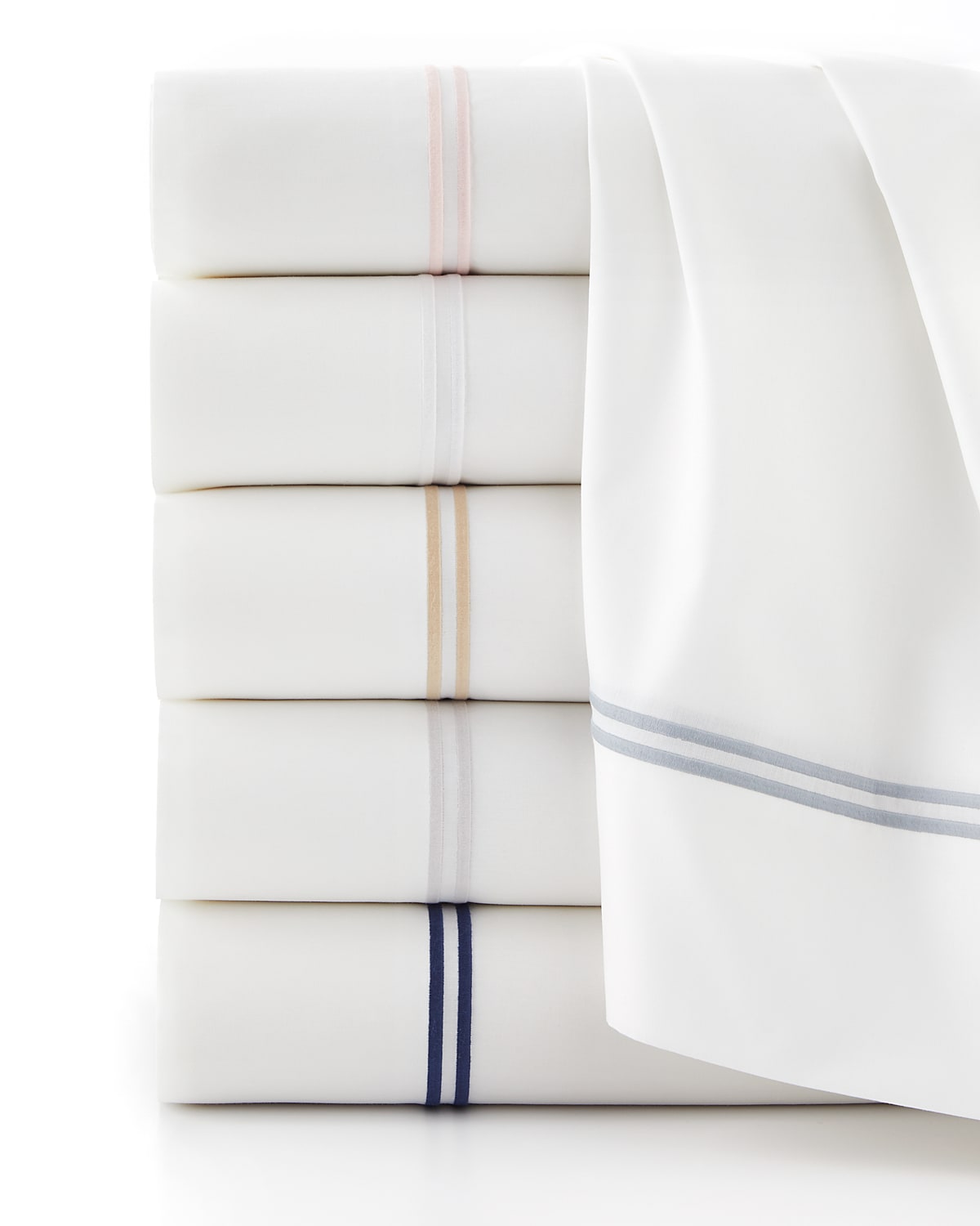 Matouk 2 Lines King Sheet Set In White