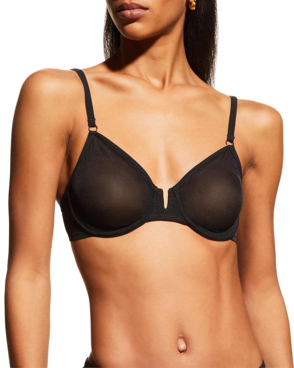 SIMONE PÉRÈLE Embroidered stretch-tulle push-up bra