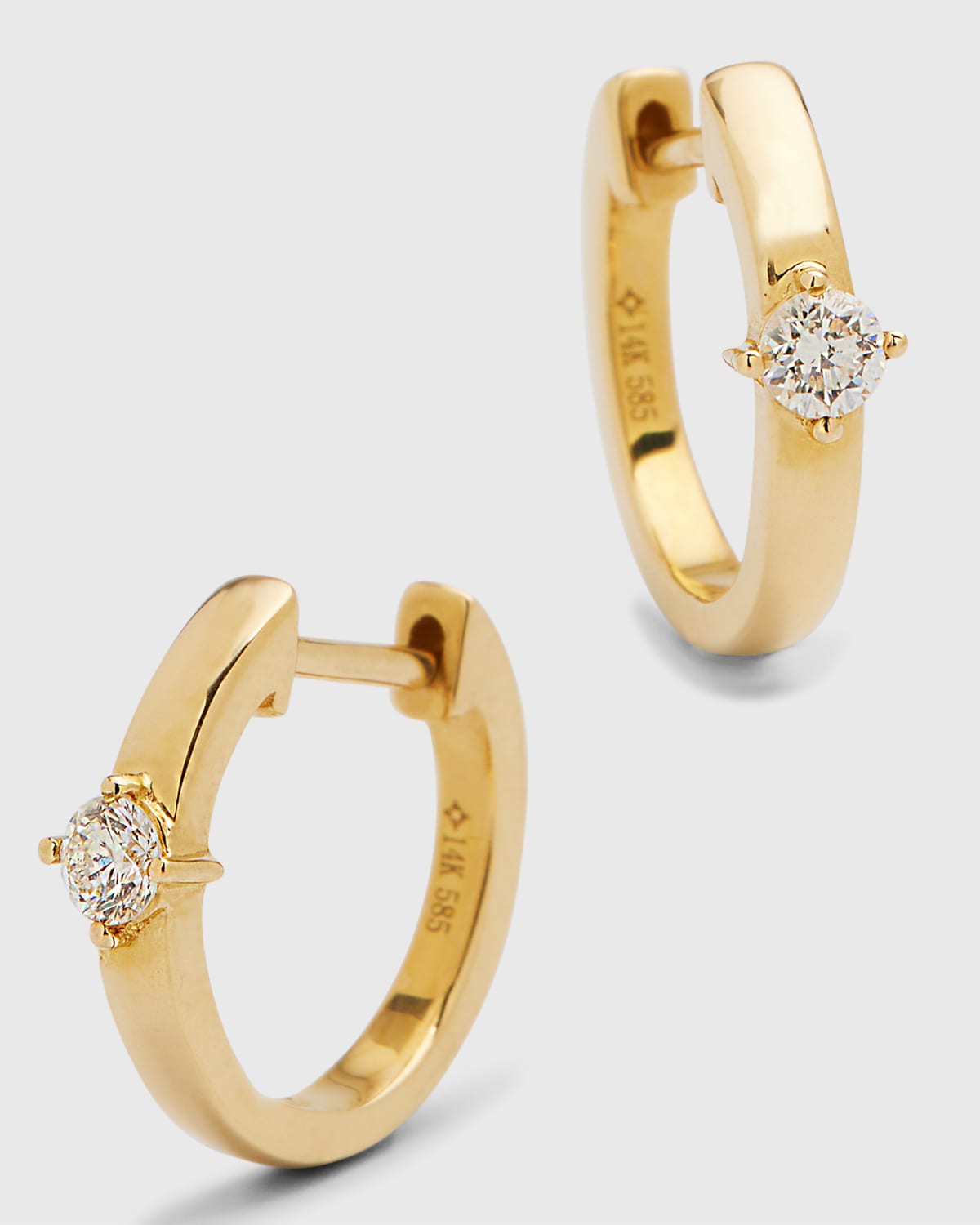 Zoe Lev Jewelry 4-prong Diamond Huggie Earrings In Gold