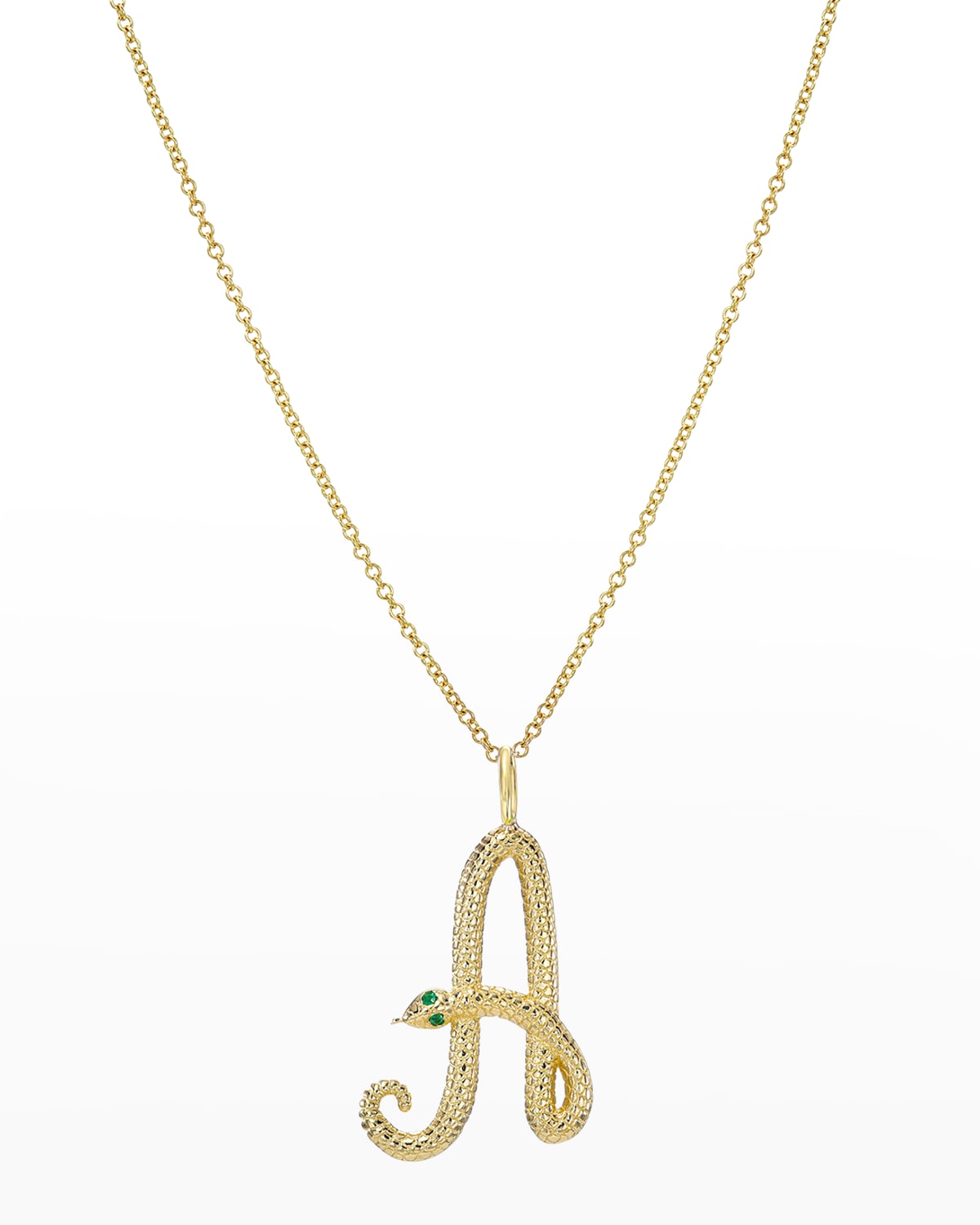 Zoe Lev Jewelry 14k Gold Snake Initial Necklace In A