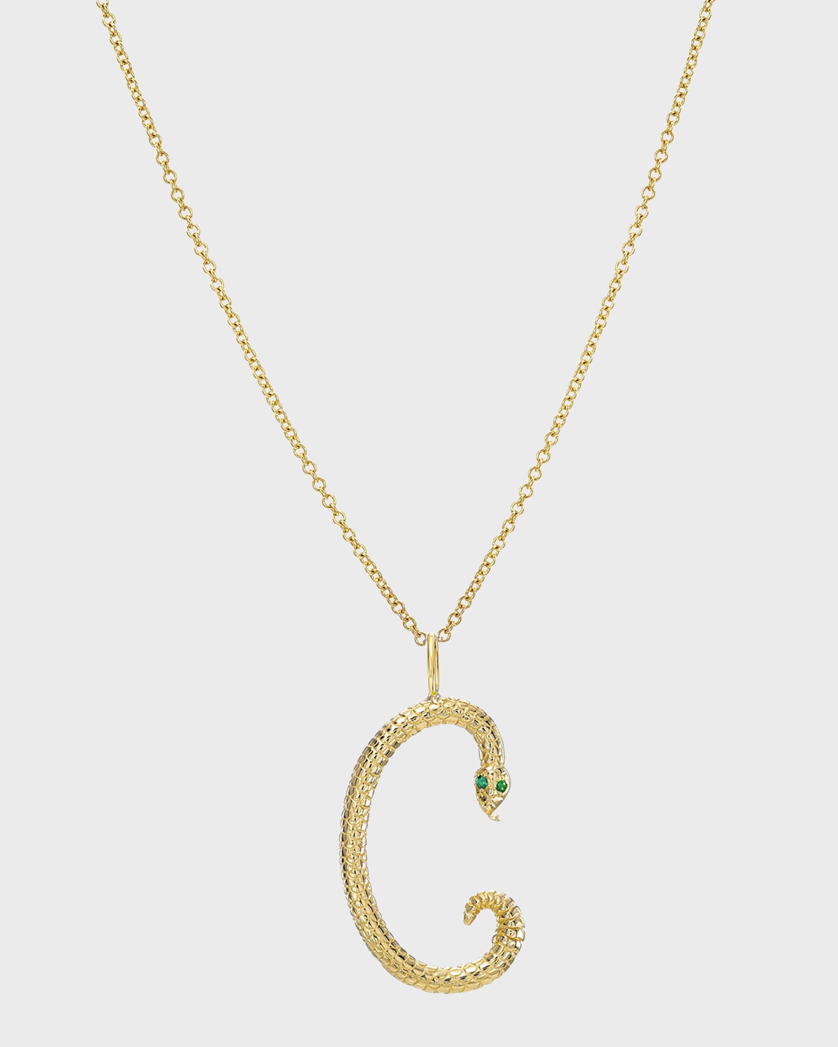 Zoe Lev Jewelry 14k Gold Snake Initial Necklace In C