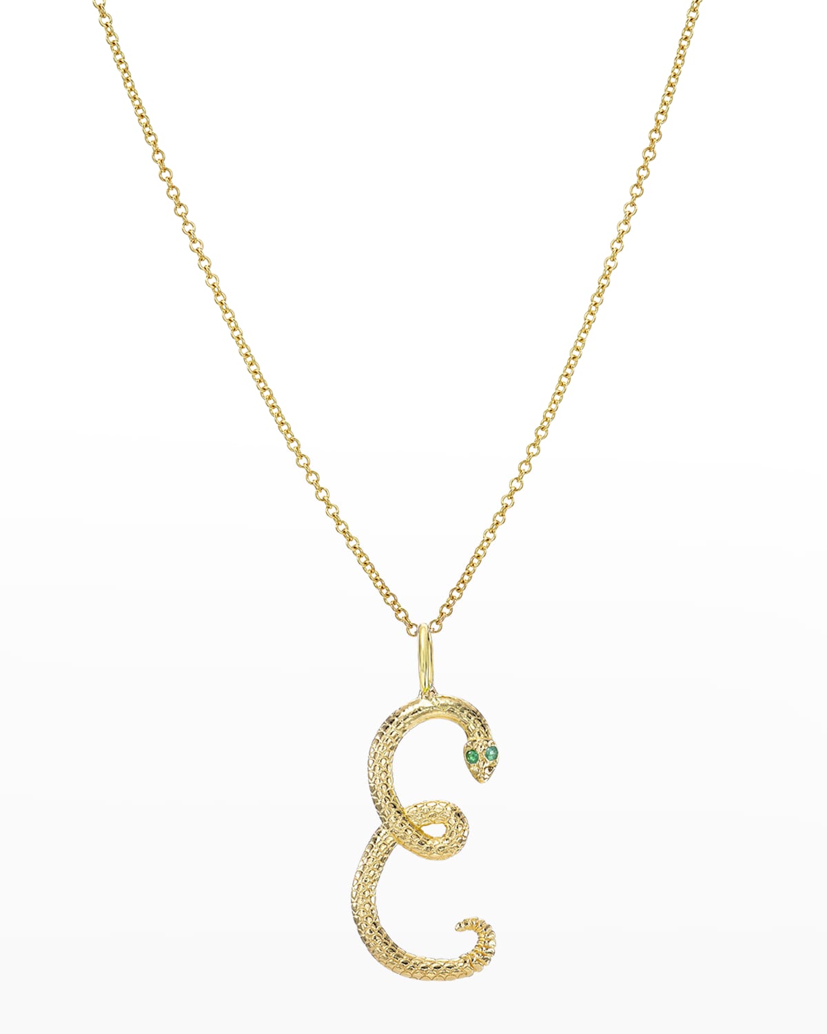Zoe Lev Jewelry 14k Gold Snake Initial Necklace In E