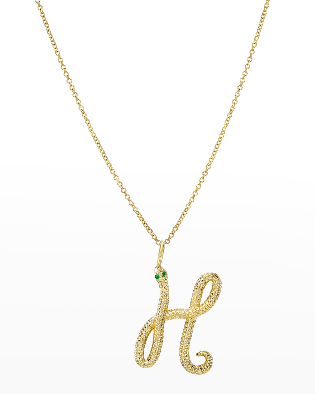 Zoe Lev Jewelry 14k Gold Snake Initial Necklace In H