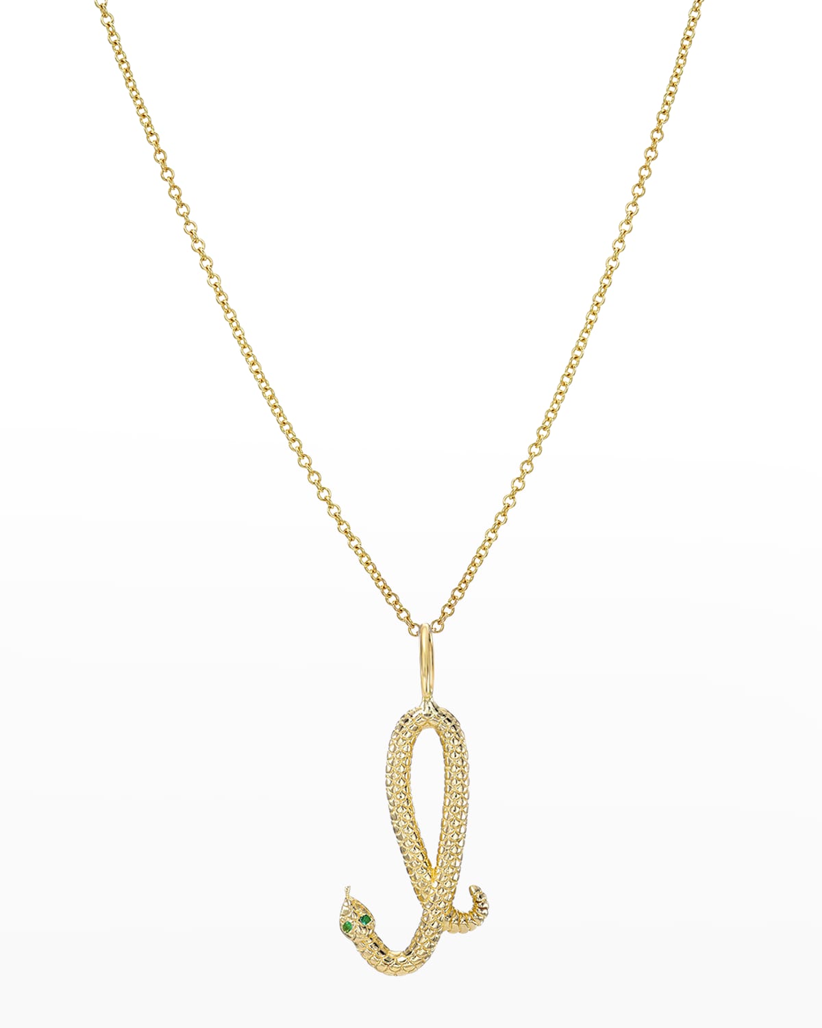Zoe Lev Jewelry 14k Gold Snake Initial Necklace